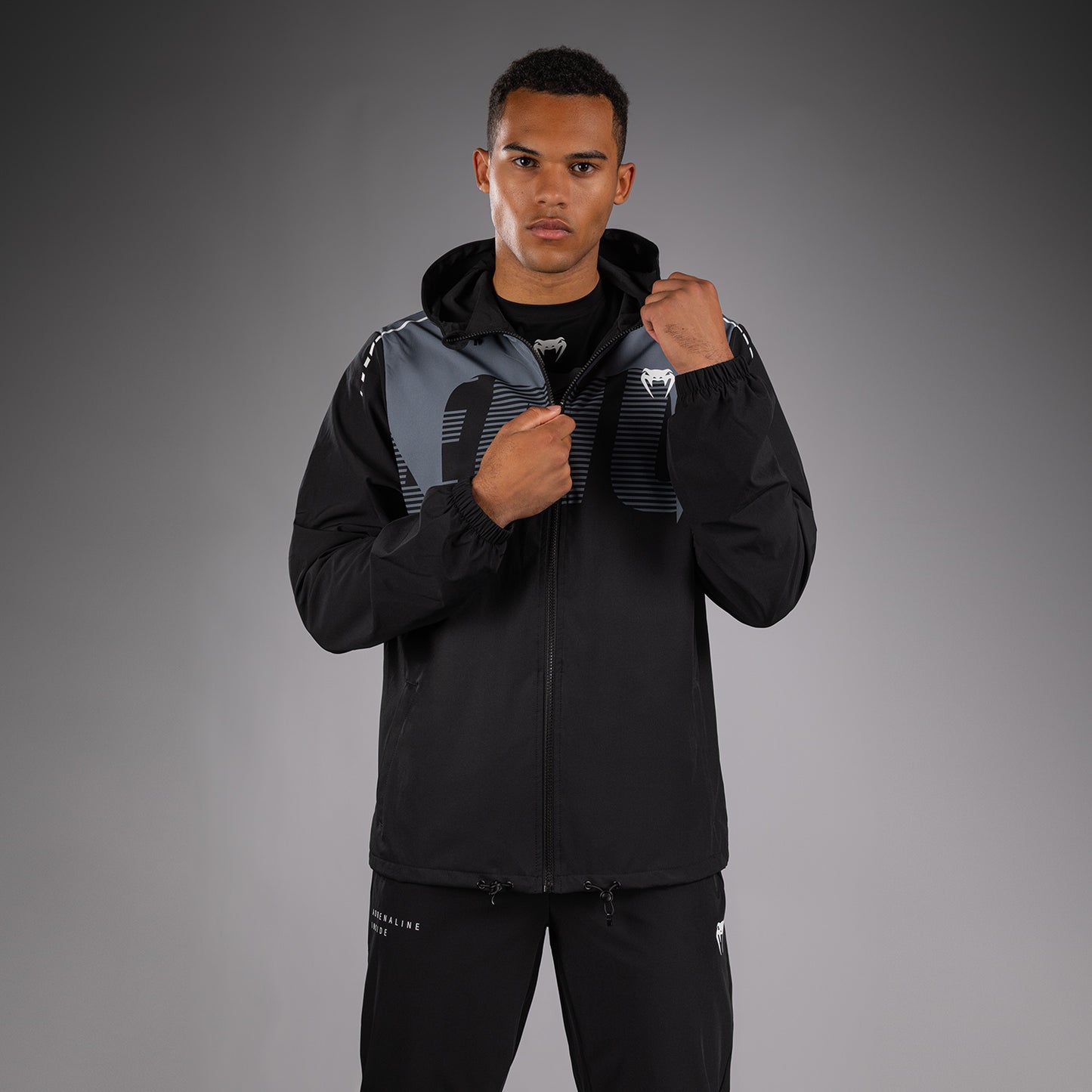 Venum Adrenaline Track Jacket - Black/Silver Grey