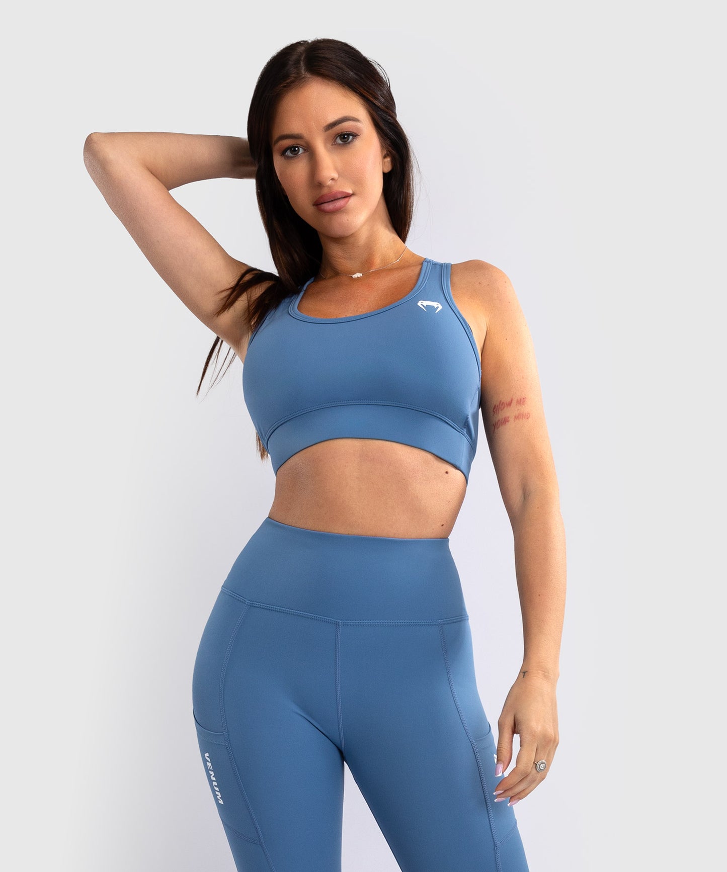 Venum Essential Women's Medium Impact Sports Bra - Storm Blue
