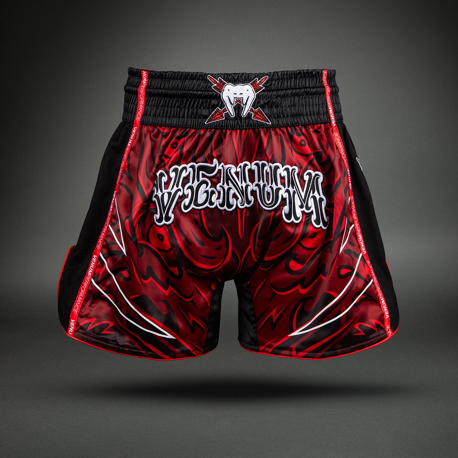 Venum Wolf Atak Muay Shorts - Black/Red - Venum product-type_Muay