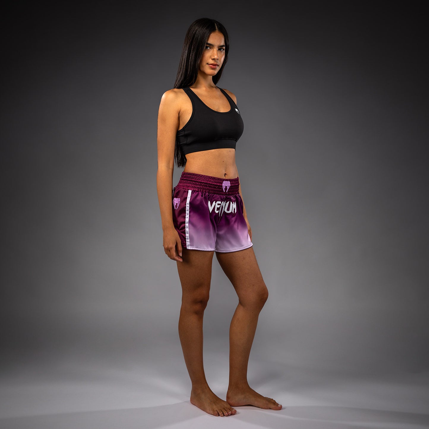 Venum Iris Muay Thai Shorts - Plum/white