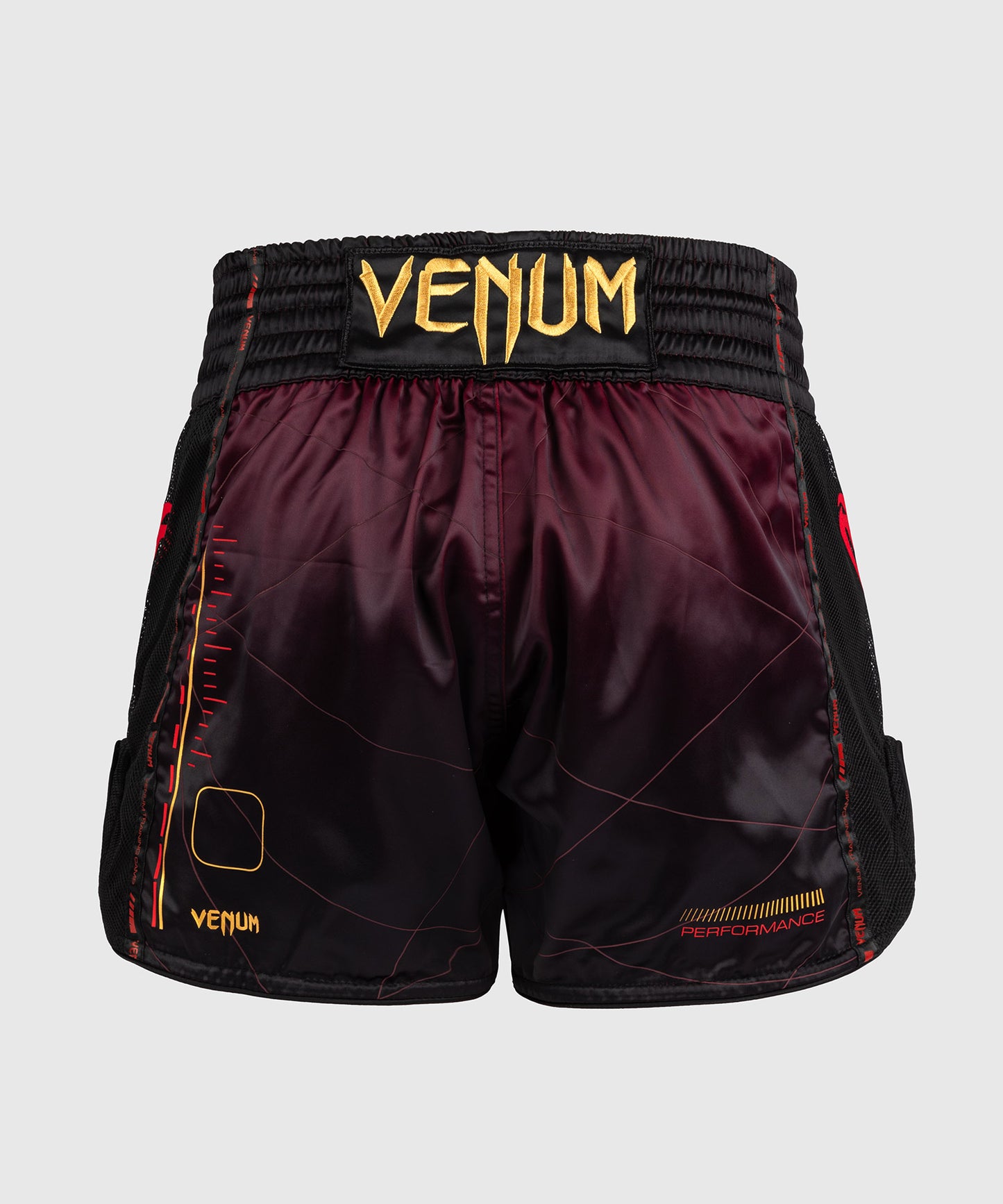 Venum Tactical XT Muay Thai Shorts - Black/Burgundy/Gold