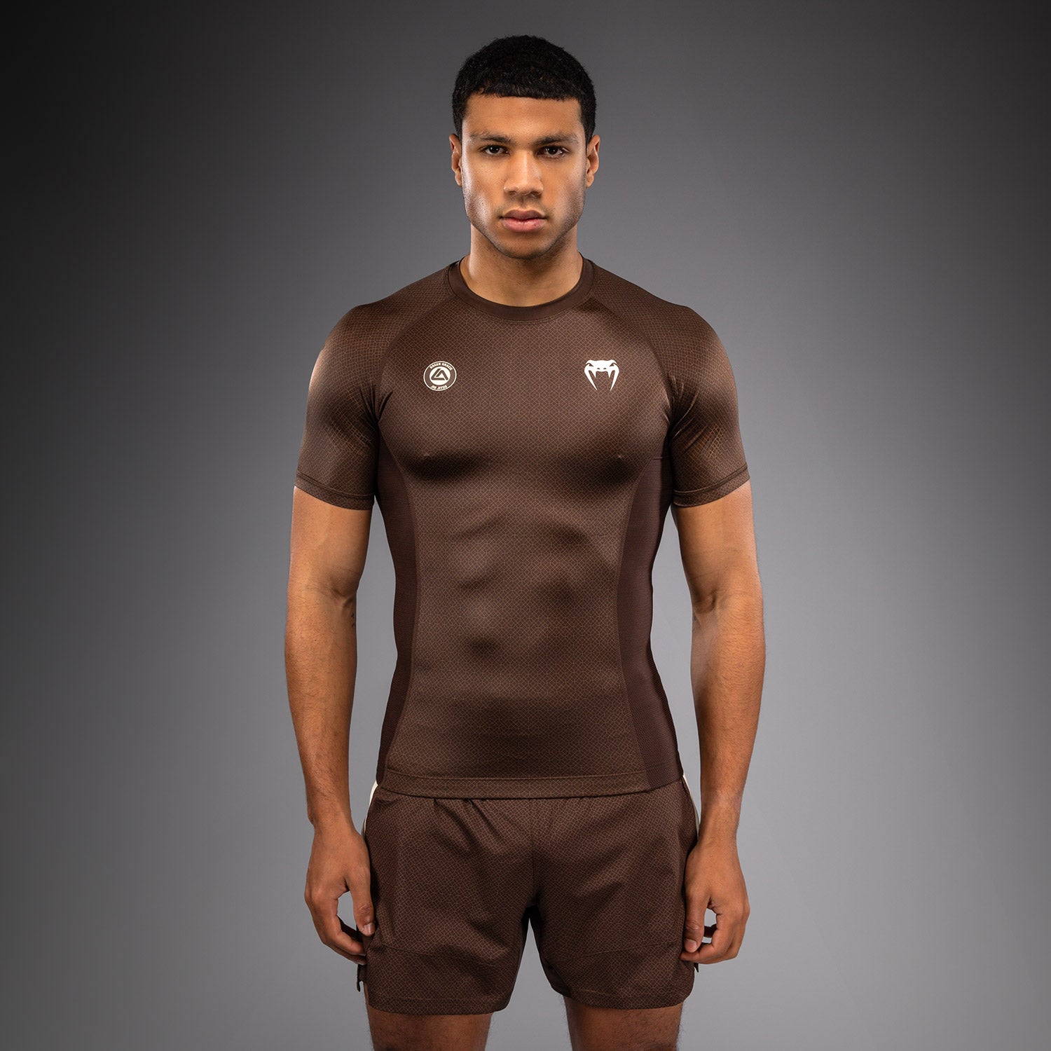 x Roger Gracie Academy Short Sleeve Rashguard - Dark Brown -