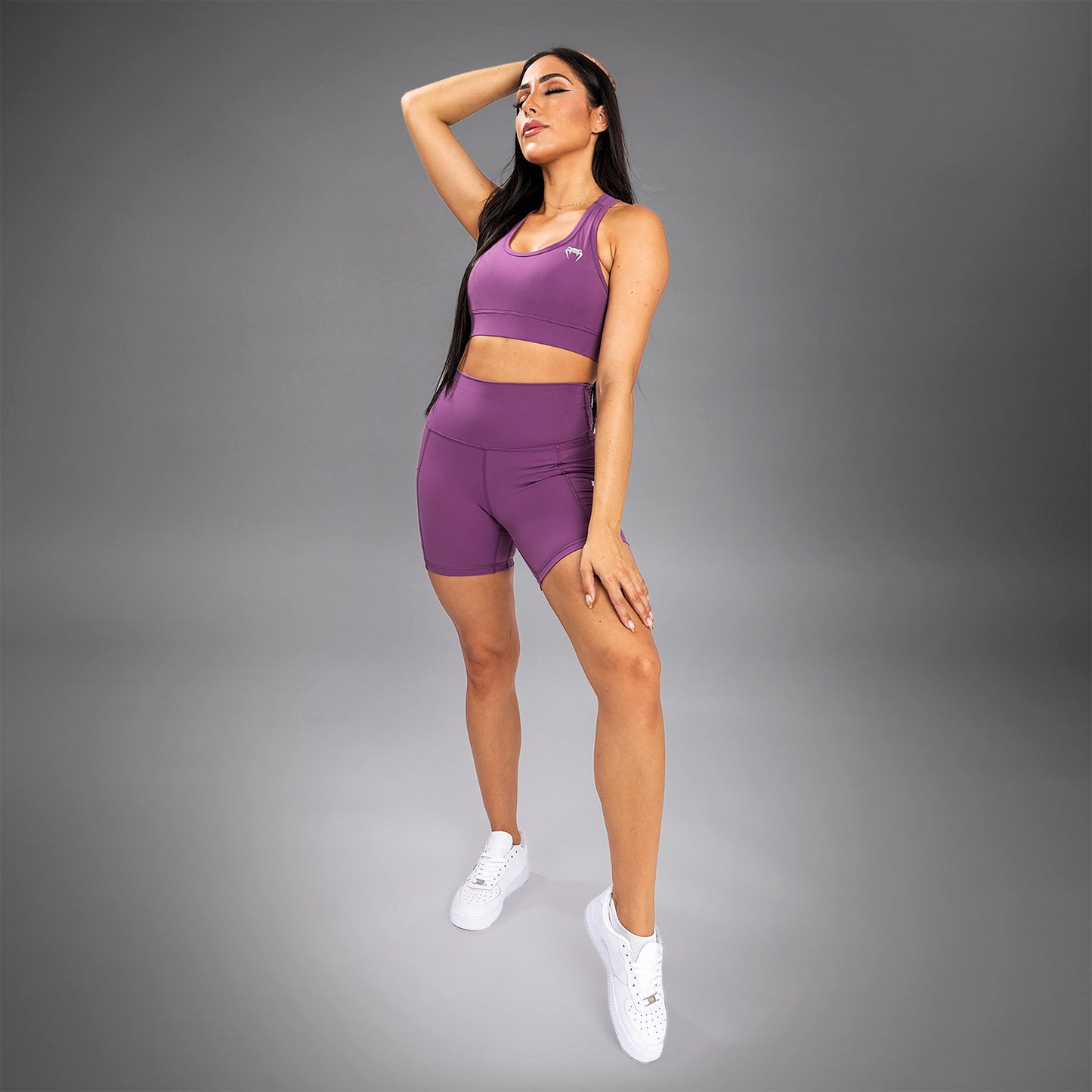 Venum Essential Medium Impact Sports Bra - Dusky Orchid/Brushed Silver