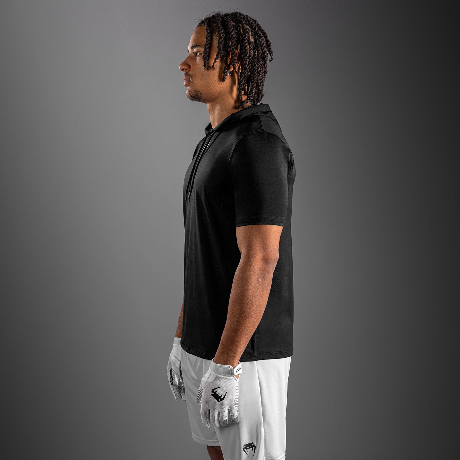 Venum Elite Short Sleeve Dry-Tech Hoodie - Black  product-type_Sweatshirts Venum