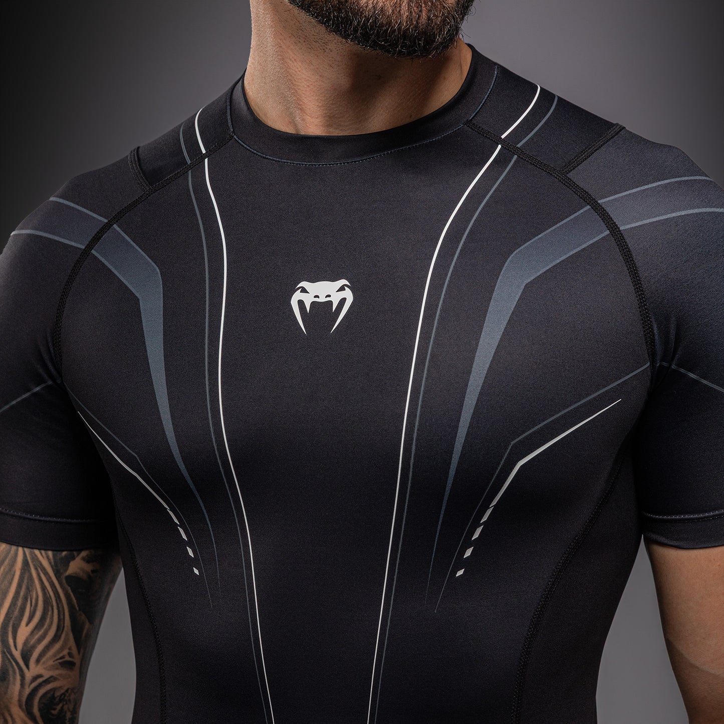Venum Streamline Short Sleeve Rashguard - Black/White  product-type_Compression T-Shirts Venum
