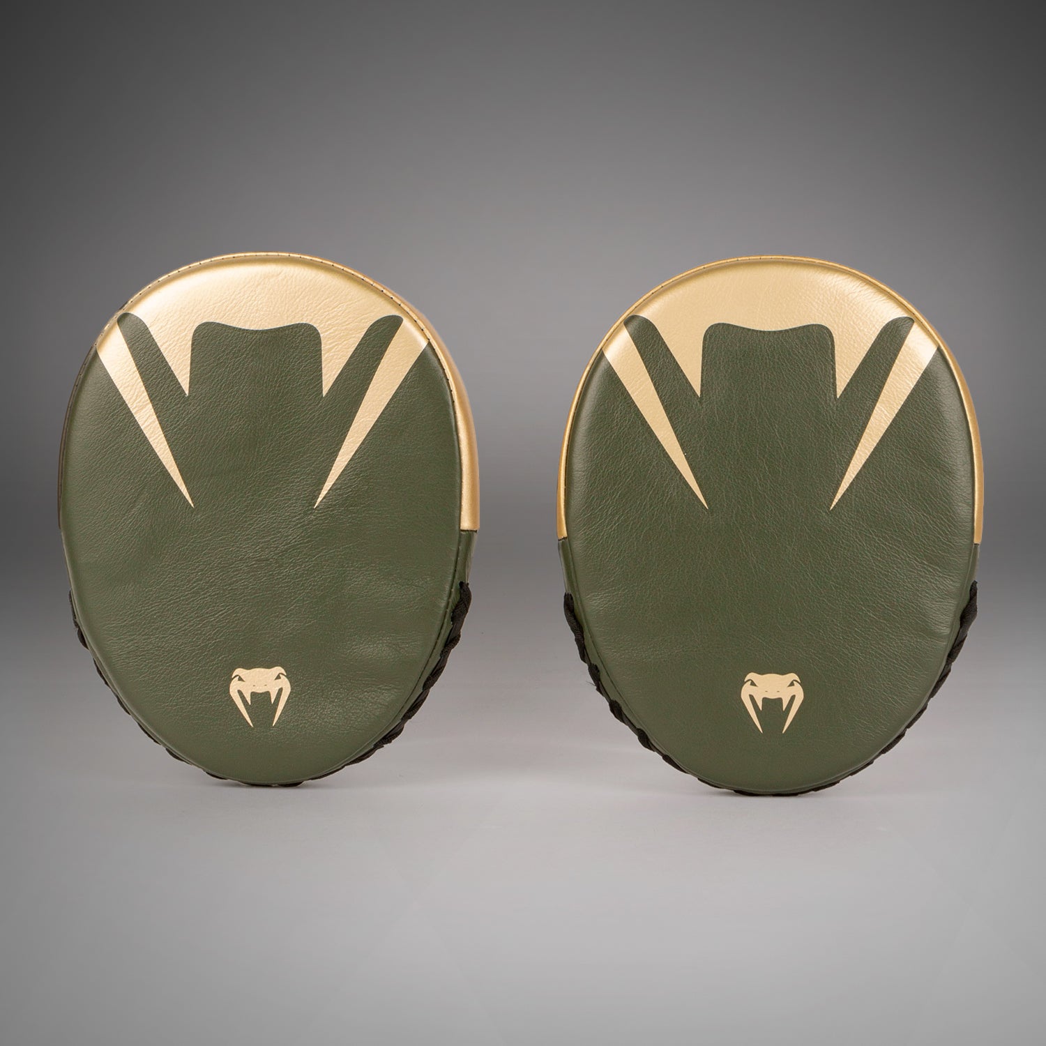 Venum Pro Boxing Flat Punch Mitts (Pair) - Khaki/Gold - Venum