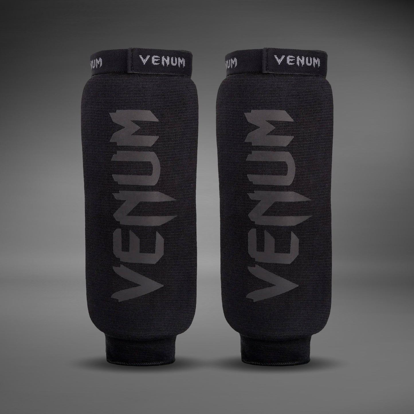 Venum Kontact Shin Guards Without Foot - Black/Black