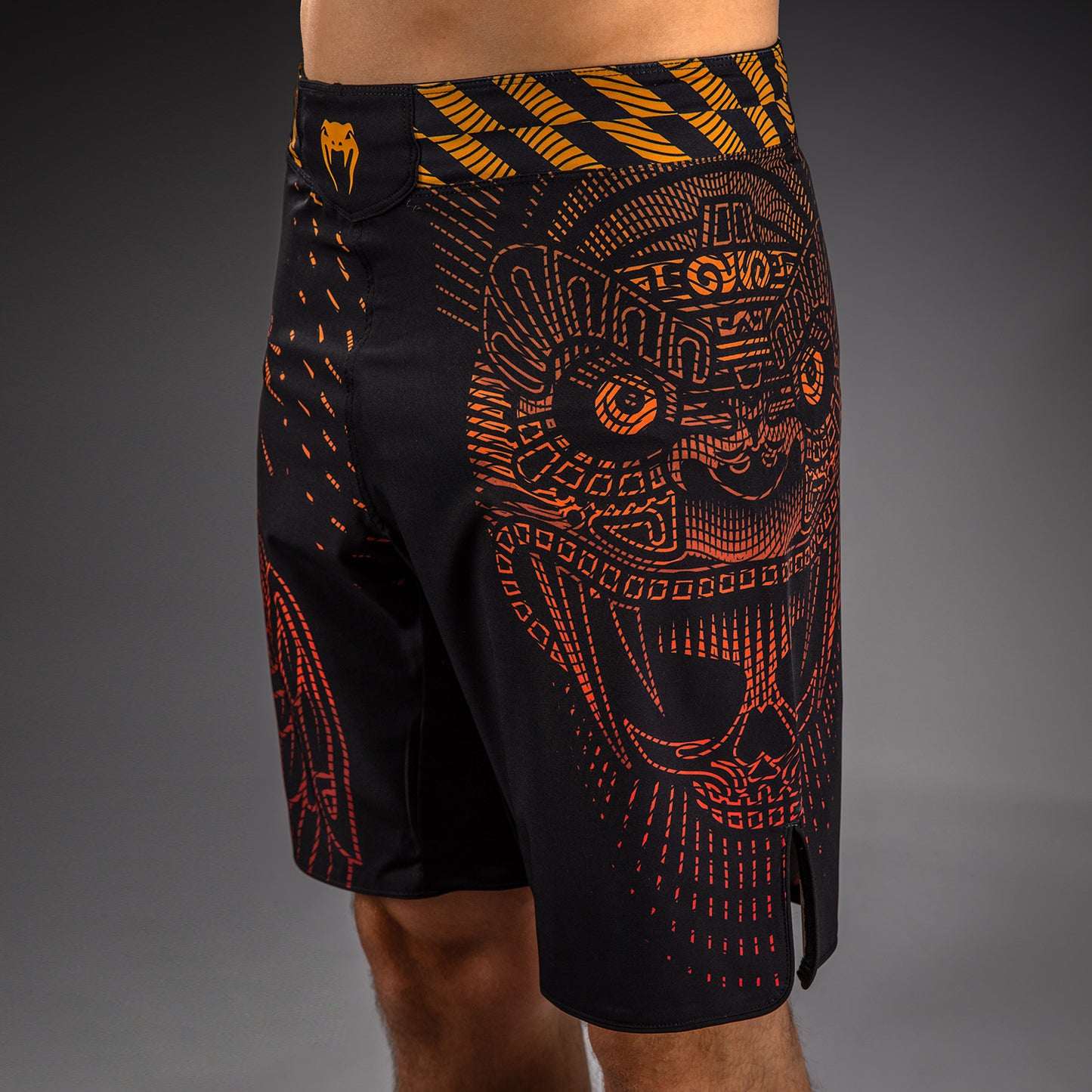 Venum Quetzal Fury Fightshorts - Black/Fury Red/ Tangerine