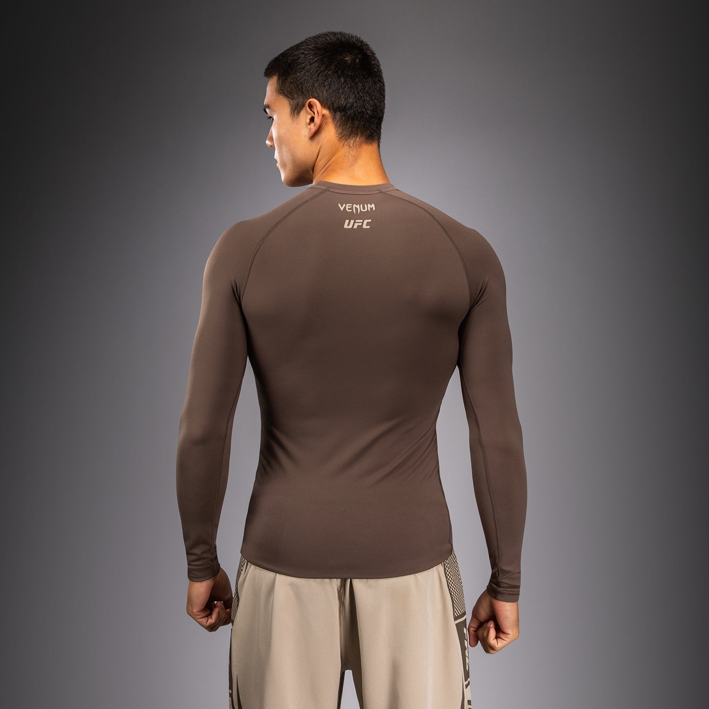 Venum UFC Unity by Venum Authentic Fight Week Men's Performance Long Sleeve Rashguard - Brown