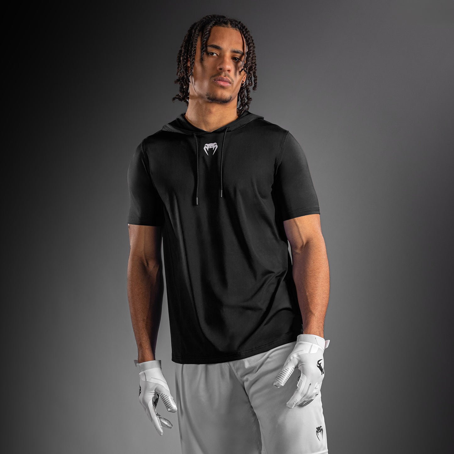 Venum Elite Short Sleeve Dry-Tech Hoodie - Black  product-type_Sweatshirts Venum