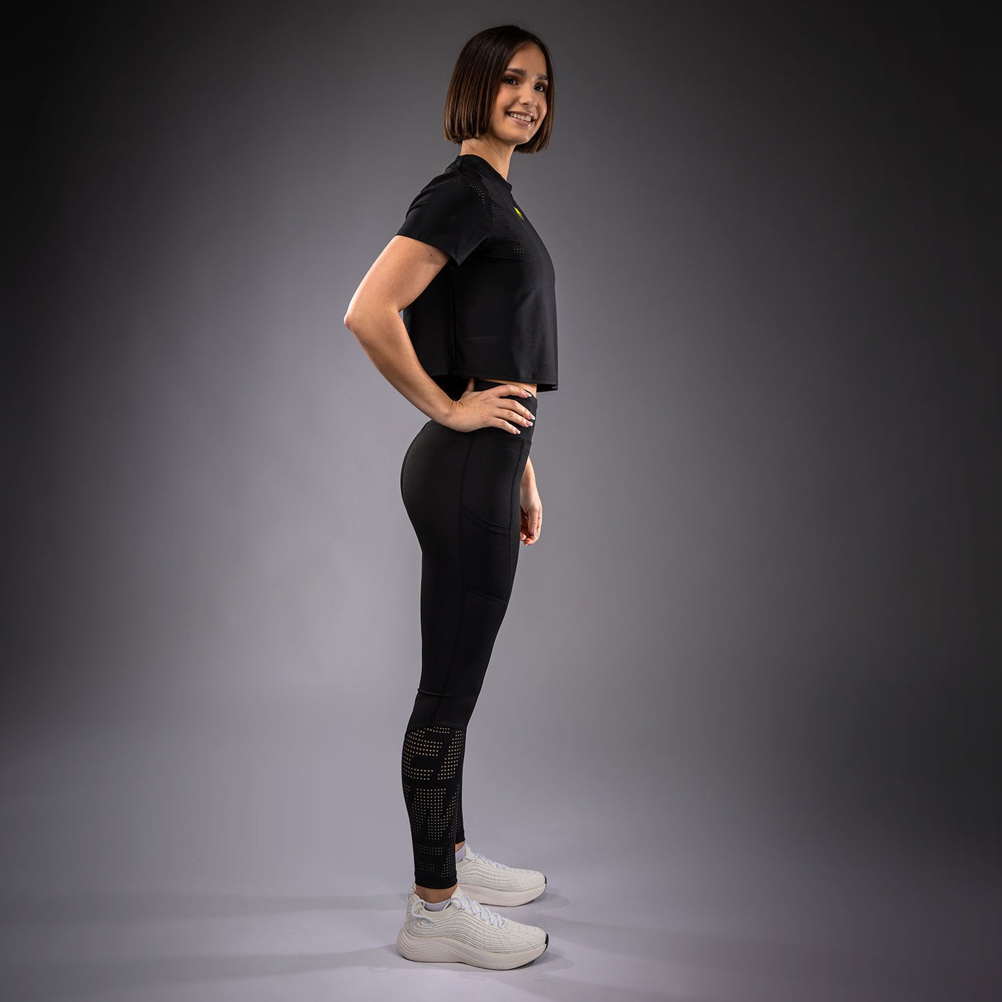 Venum Lazer Women's Dry Tech T-Shirt - Black/Yellow  product-type_Dry Tech T-Shirts Venum