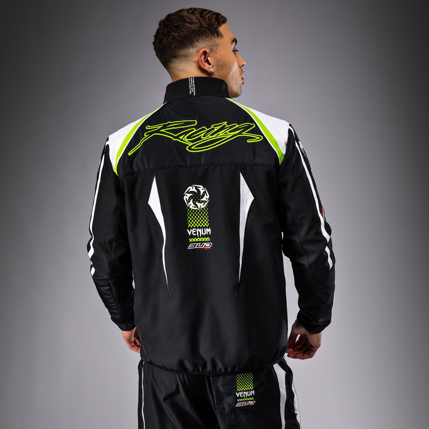 Venum x Bud Racing Men's Jacket - Black/White/Lime Green - Venum