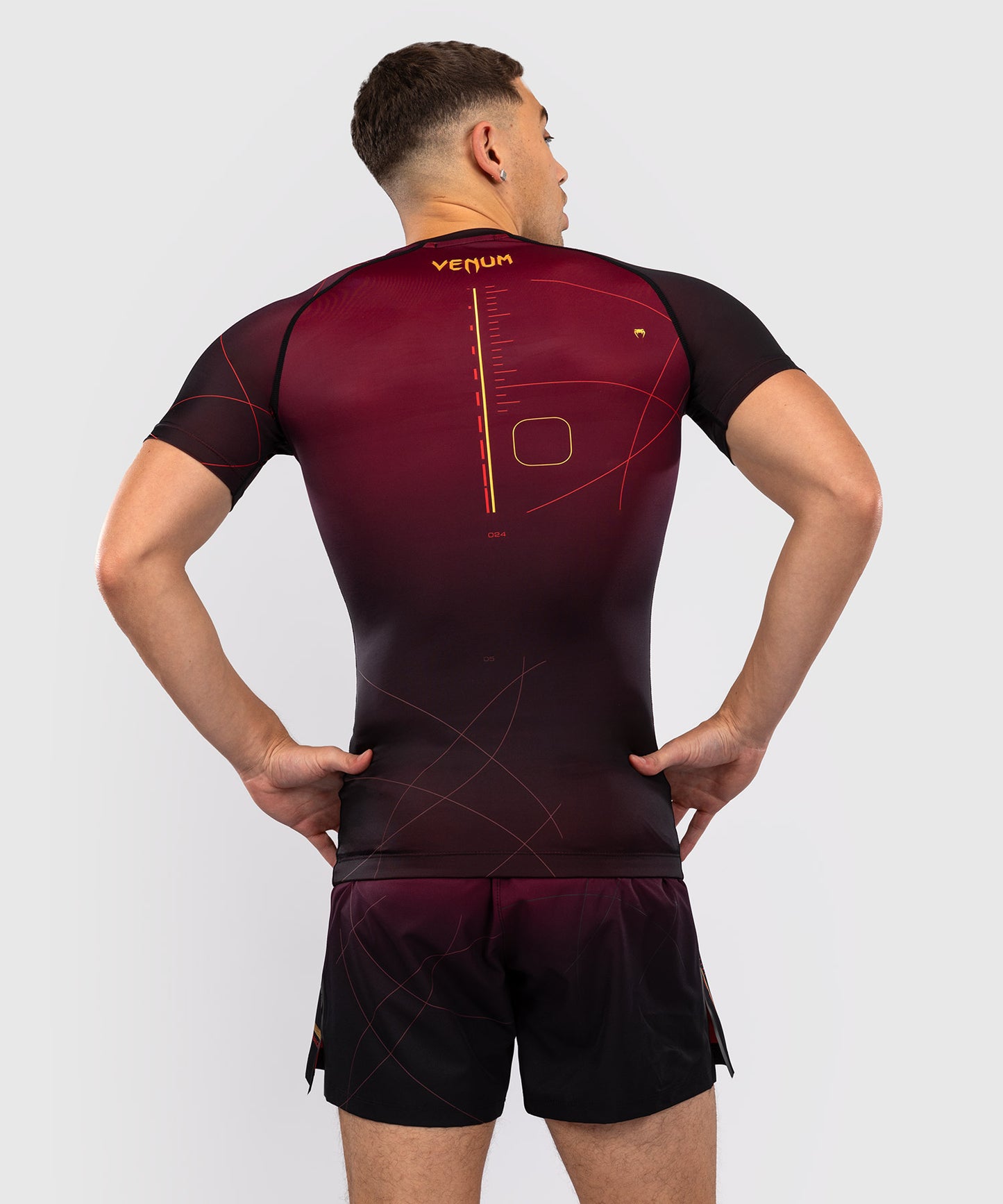 Venum Tactical XT Short Sleeve Rashguard - Black/Burgundy/Gold