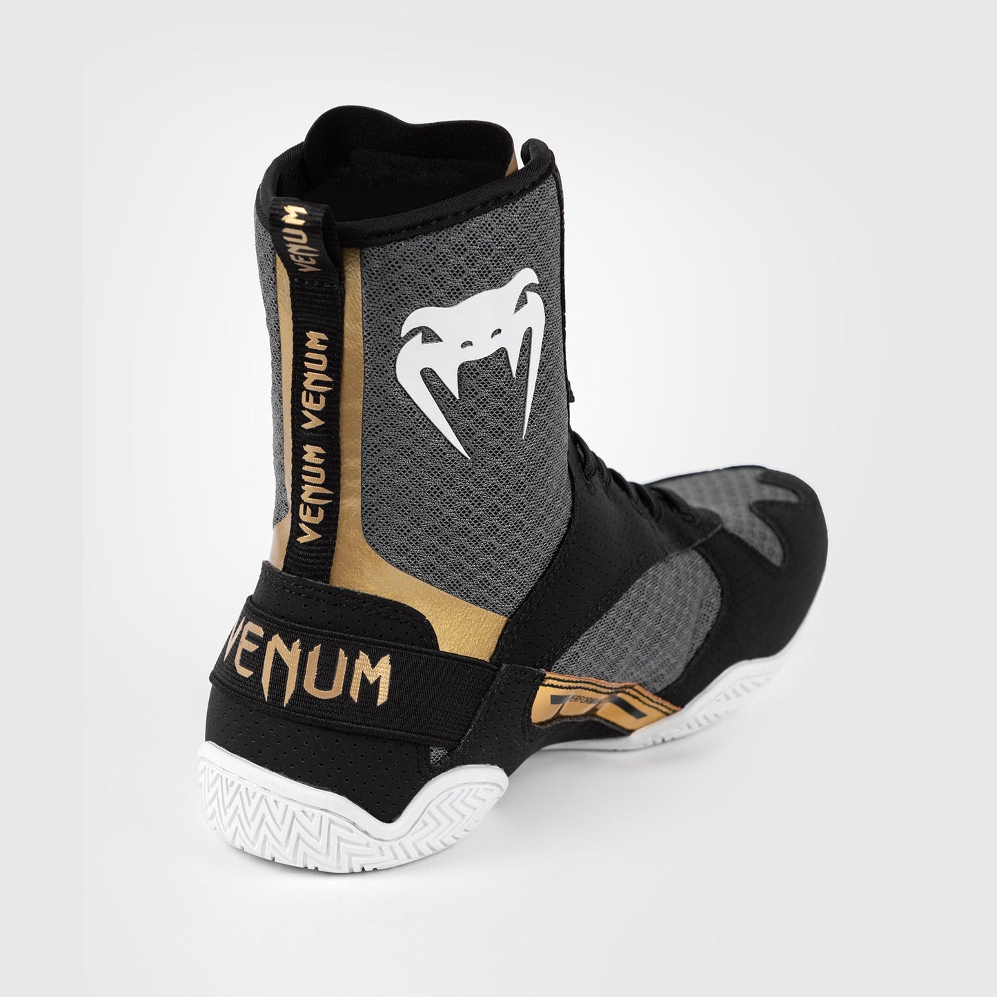 Venum Elite Boxing Shoes - Black/White/Gold