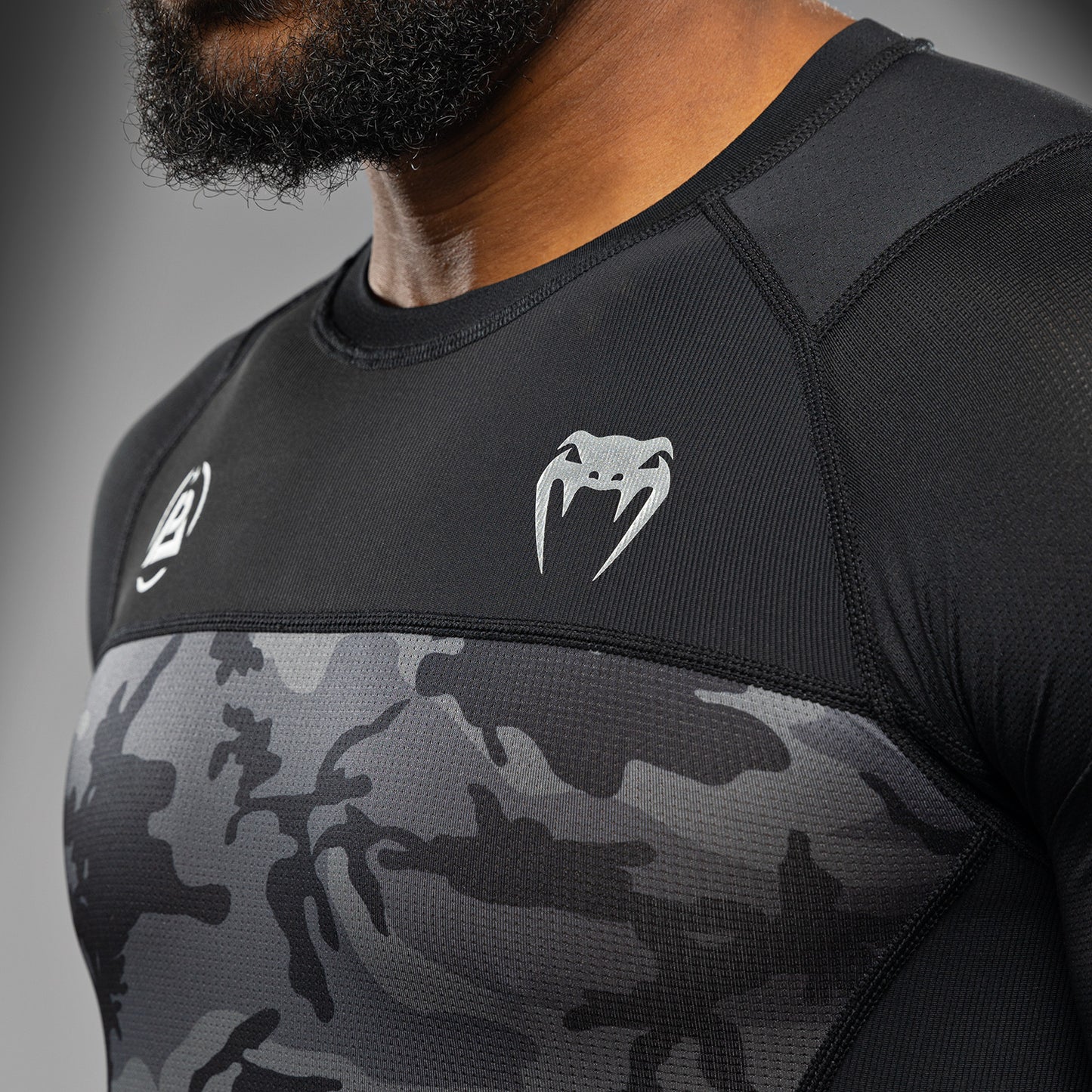 Venum x Polaris Short Sleeve Rashguard - Black/Storm Grey