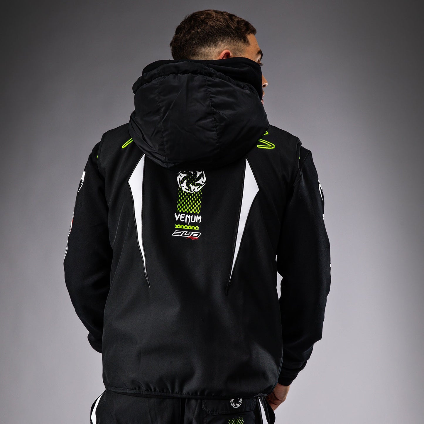 Venum x Bud Racing Down Jacket - Black/White/Lime Green