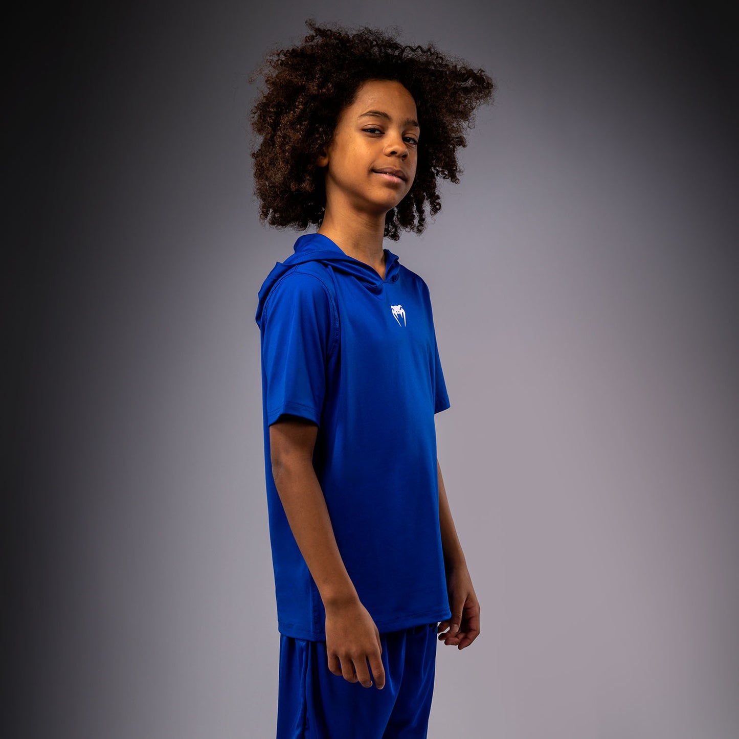 Venum Elite Kids Short Sleeve Dry-Tech Hoodie - Royal Blue