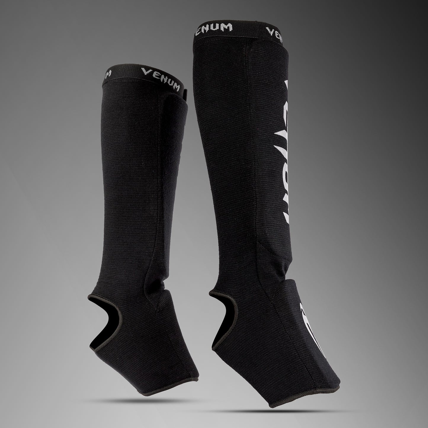 Venum Kontact Shin Guards - Black/Silver