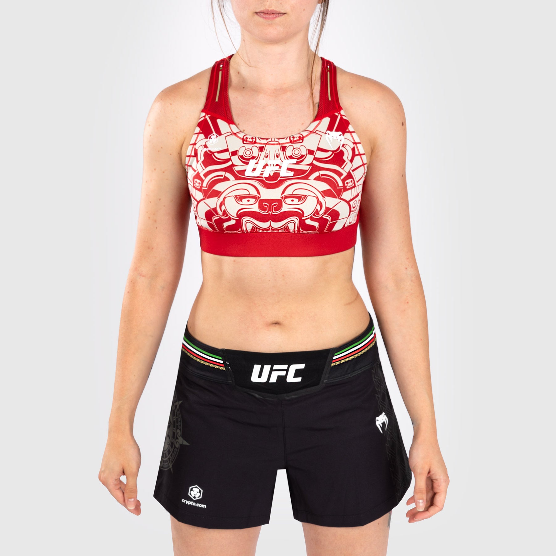 [新品未使用]UFC GYM ニットキャップ& 手袋&ヘッドバンド&ソックス3足 Noche UFC by Venum Authentic Fight Night Women's Sports Bra - Red