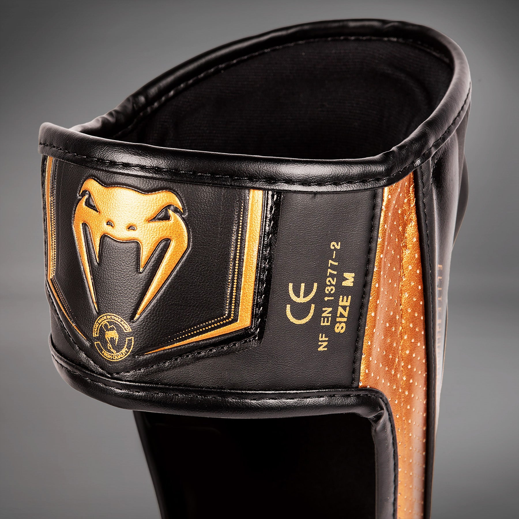 Venum Elite Evo Shinguards - Black/Bronze - Venum