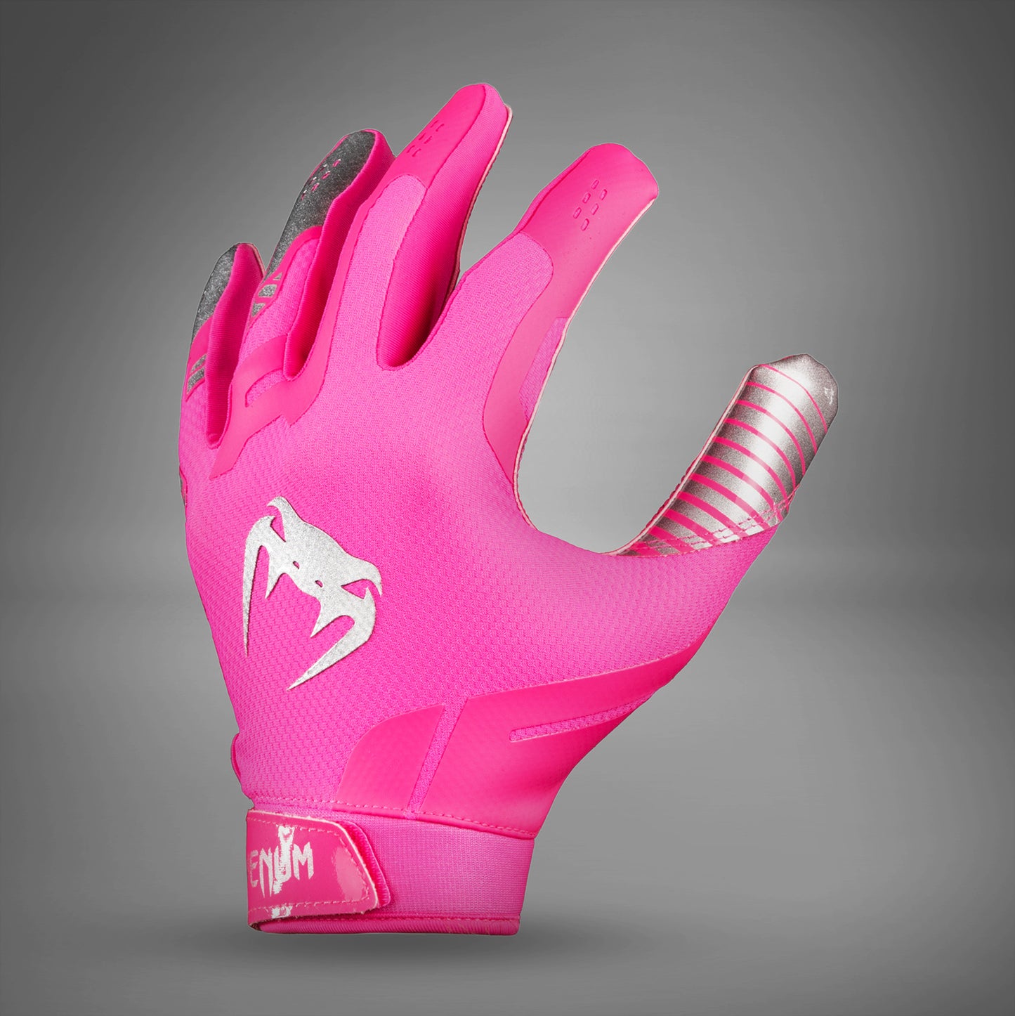 Venum Elite Football Gloves - Neon Pink/Silver