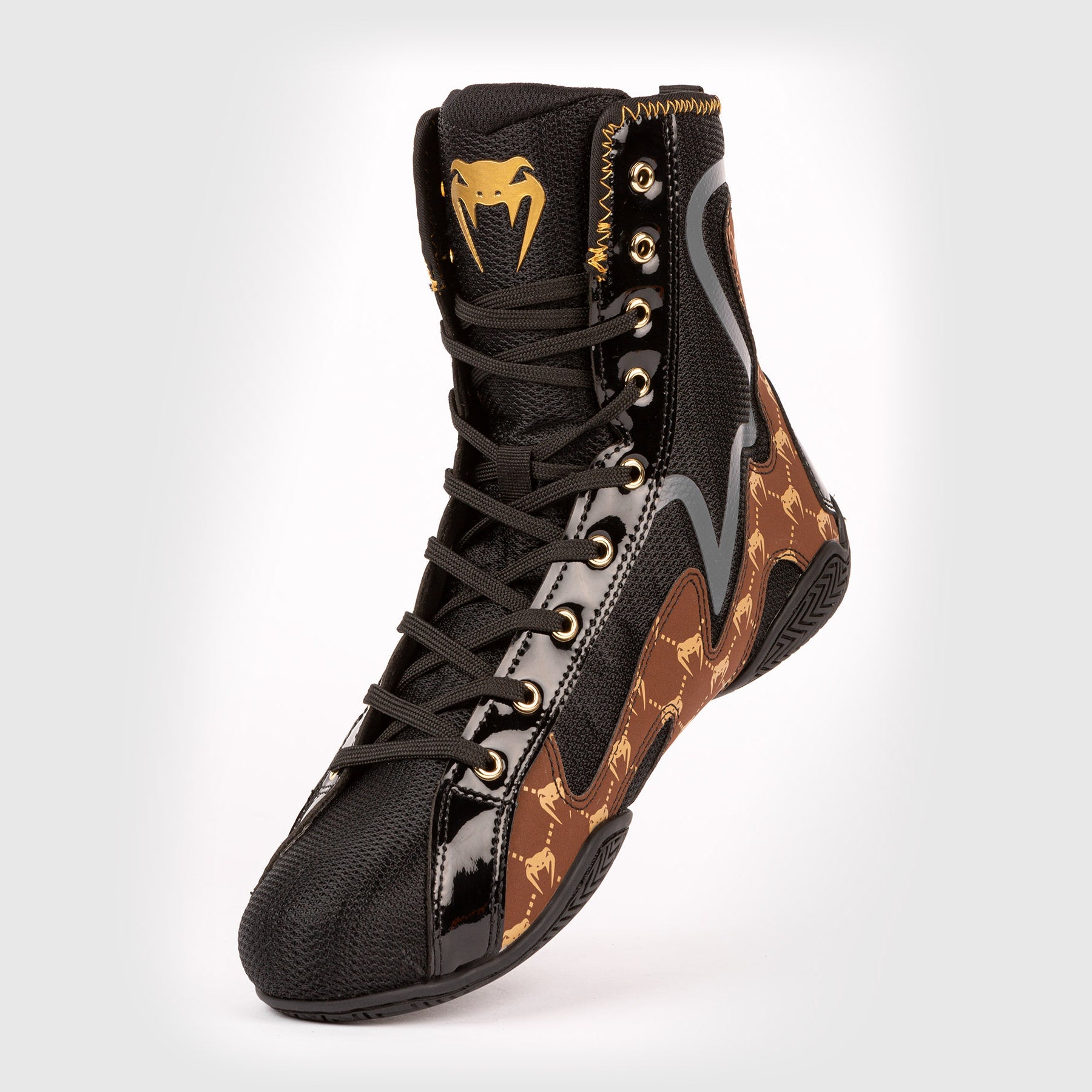 【新品未使用】VENUM ELITE EVO MONOGRAM ボクシング Venum Elite Evo Monogram Boxing Shoes – Black/Brown - Venum