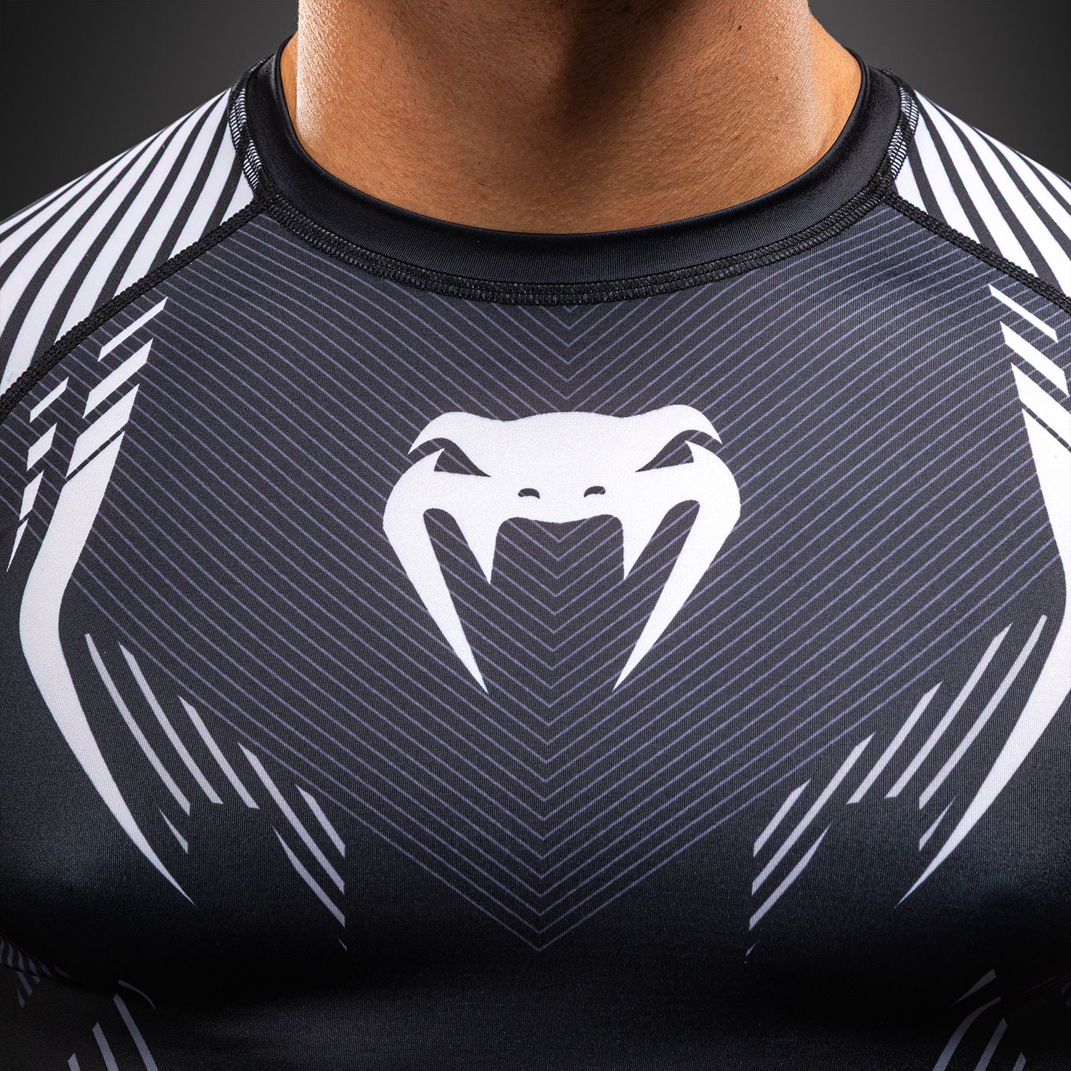 Venum No-Gi 6.0 Short Sleeve Rashguard - Black/White  product-type_Compression T-Shirts Venum