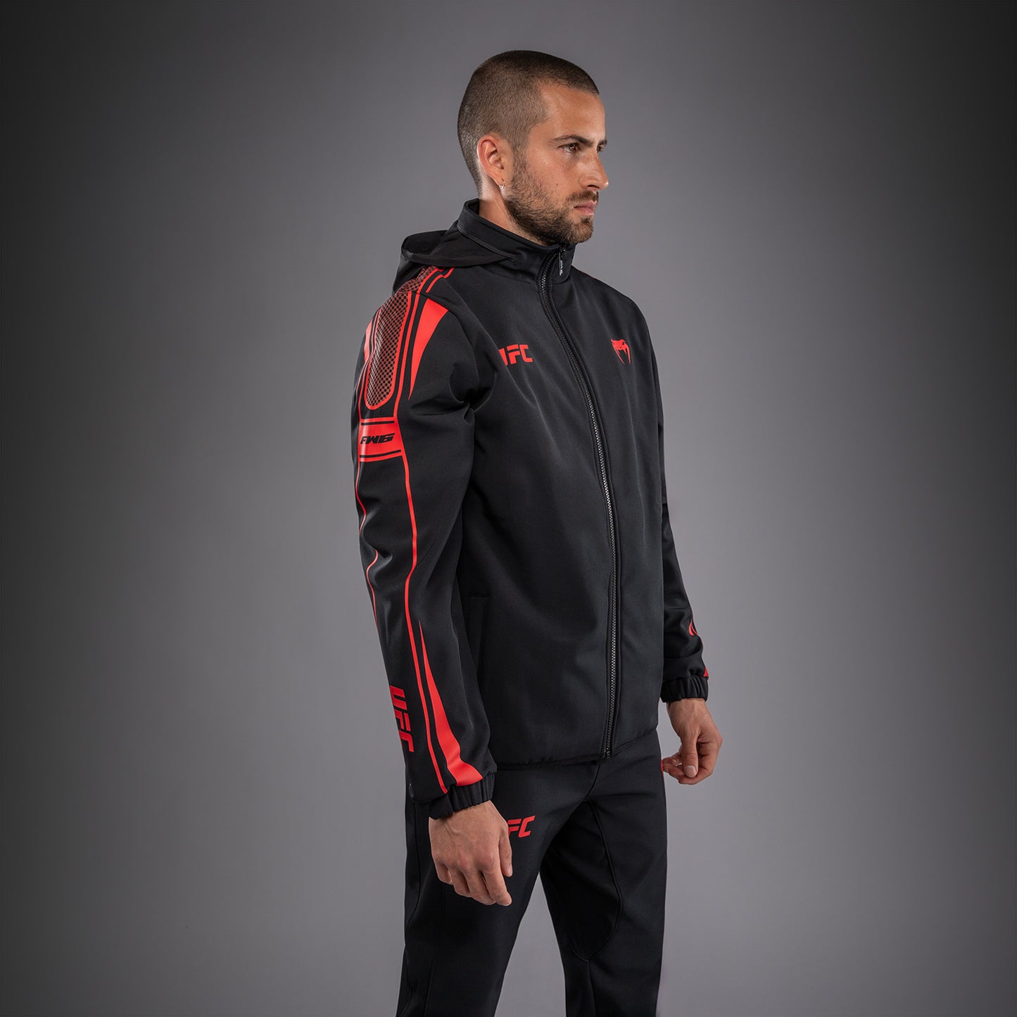 Venum UFC Unity by Venum Authentic Fight Week Men's Zip Hoodie - Black  product-type_Jackets Venum