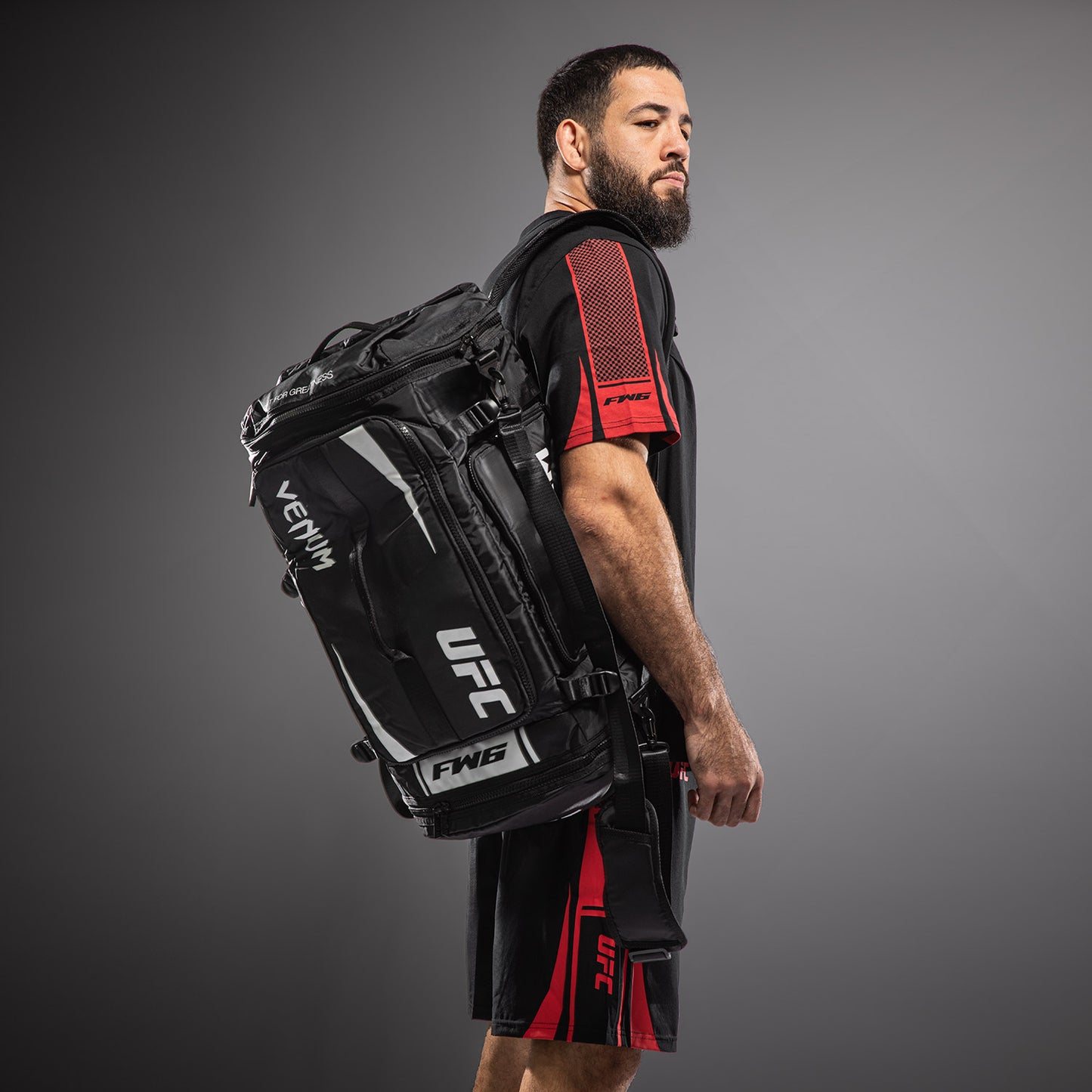 UFC Unity by Venum Authentic Fight Week Gear Bag – Black/White  product-type_Sports Bags Venum