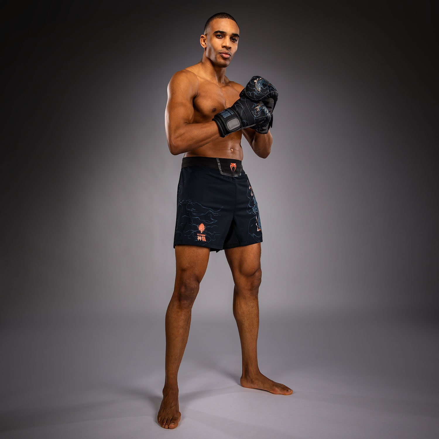 Venum Thunder Dragon Fightshorts - Black/Grey/Copper - Venum