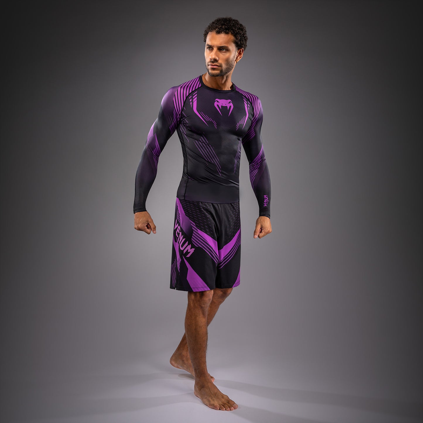Venum No-Gi 6.0 Long Sleeve Rashguard - Black/Purple  product-type_Compression T-Shirts Venum