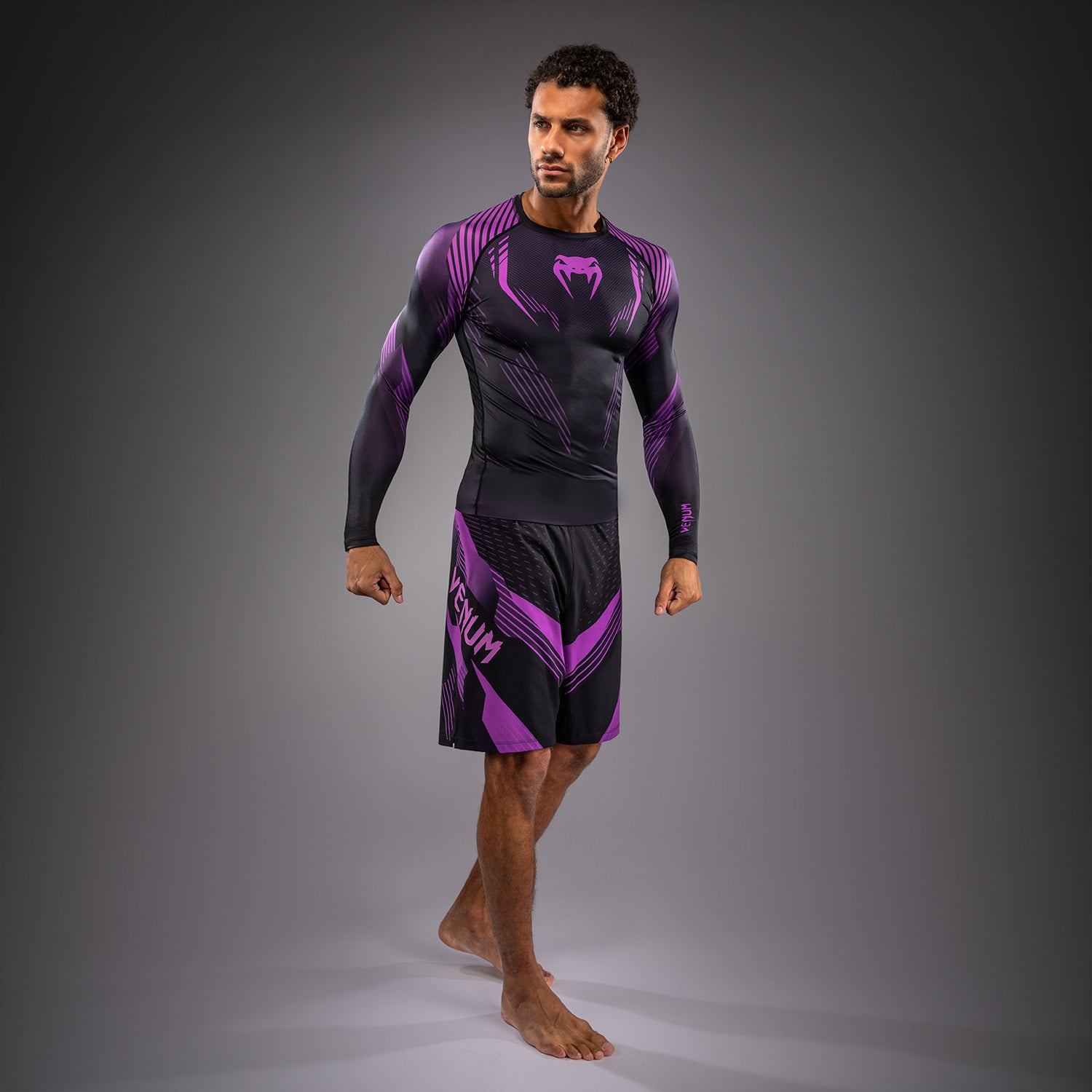 Venum No-Gi 6.0 Long Sleeve Rashguard - Black/Purple  product-type_Compression T-Shirts Venum
