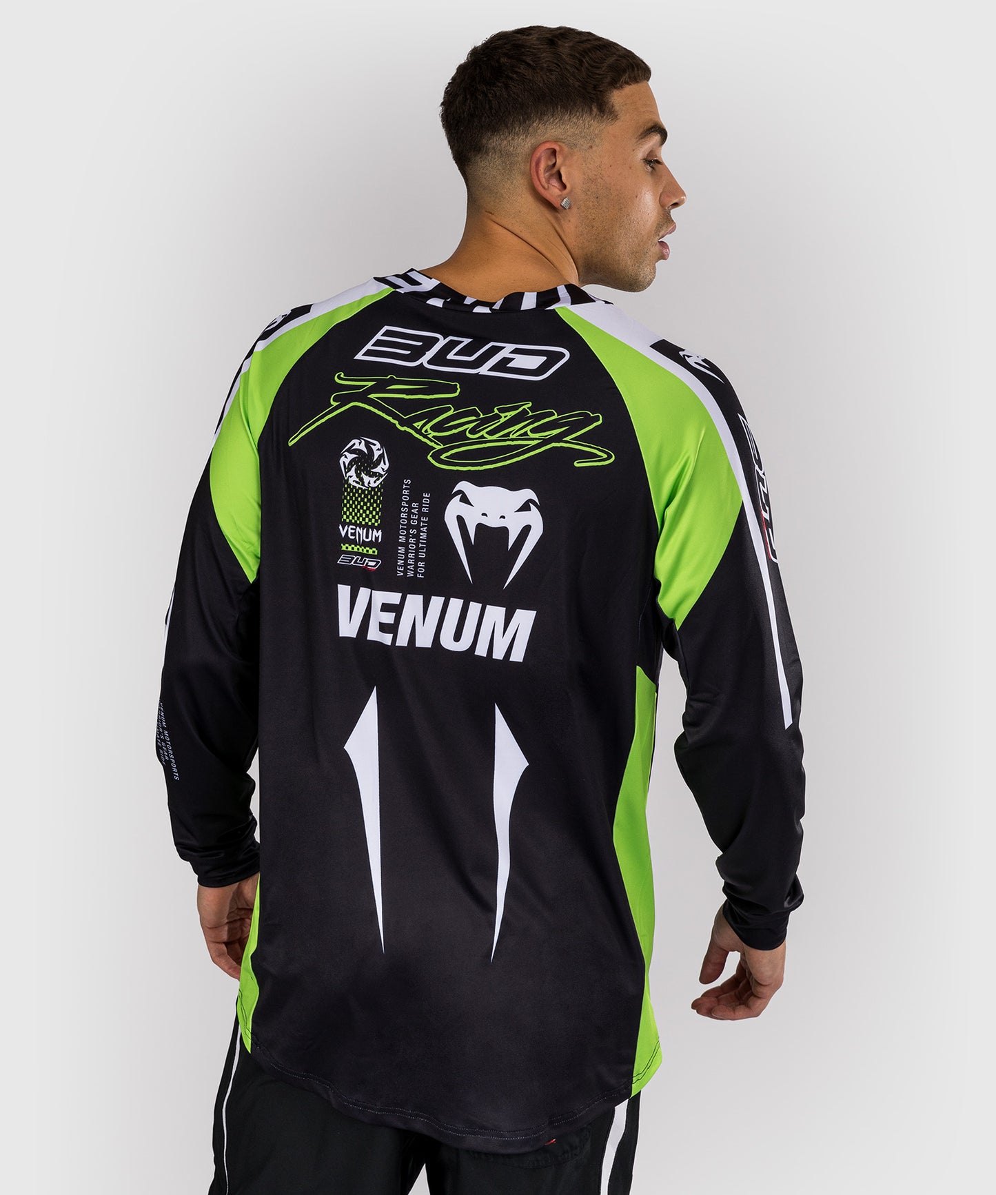 Venum x Bud Racing Men’s Dry-Tech T-Shirt - Black/White/Lime Green