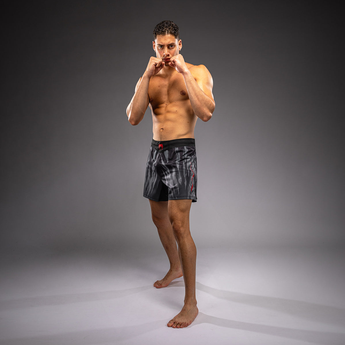 Venum Demon Fight Shorts - Black/Grey  product-type_MMA Shorts Venum