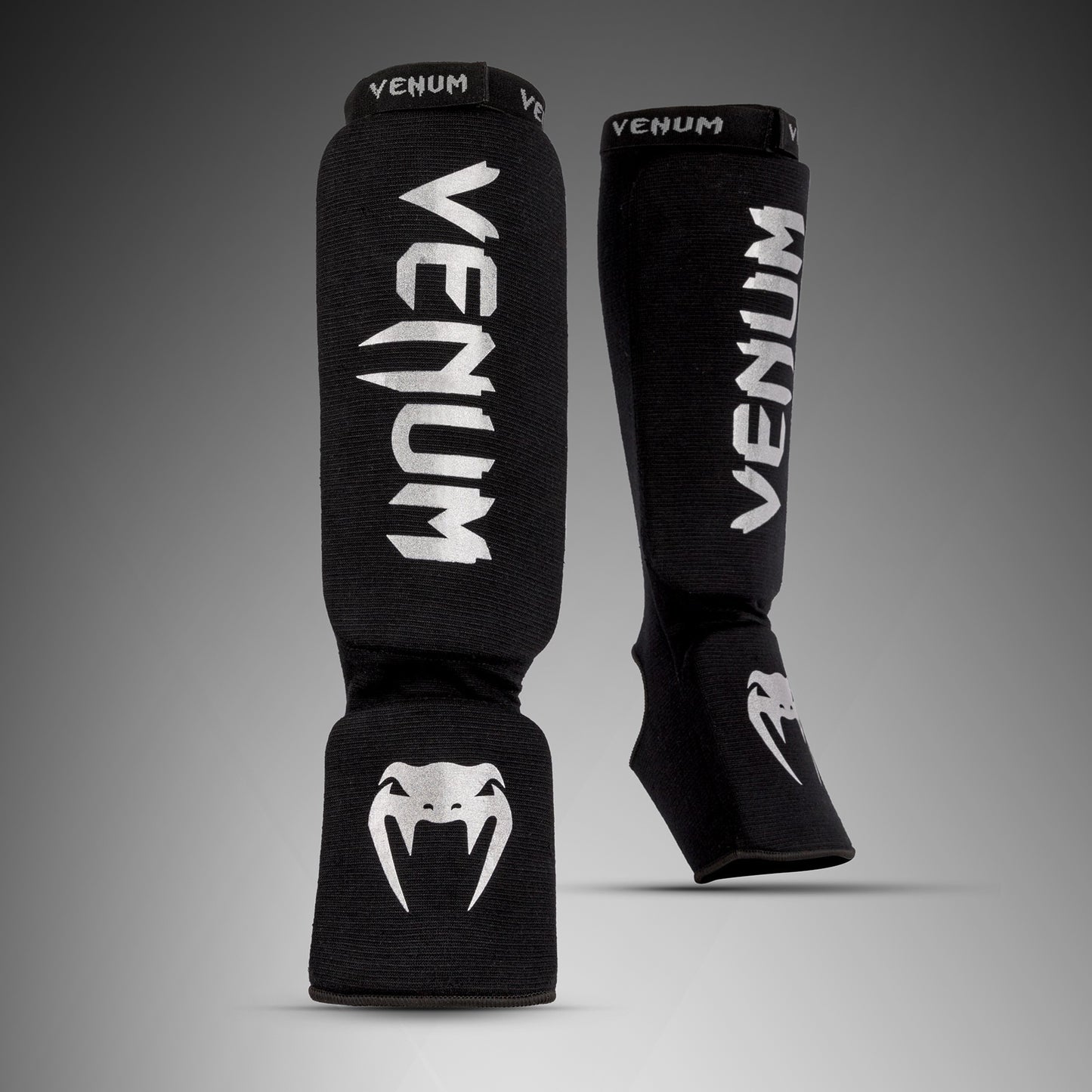 Venum Kontact Shin Guards - Black/Silver