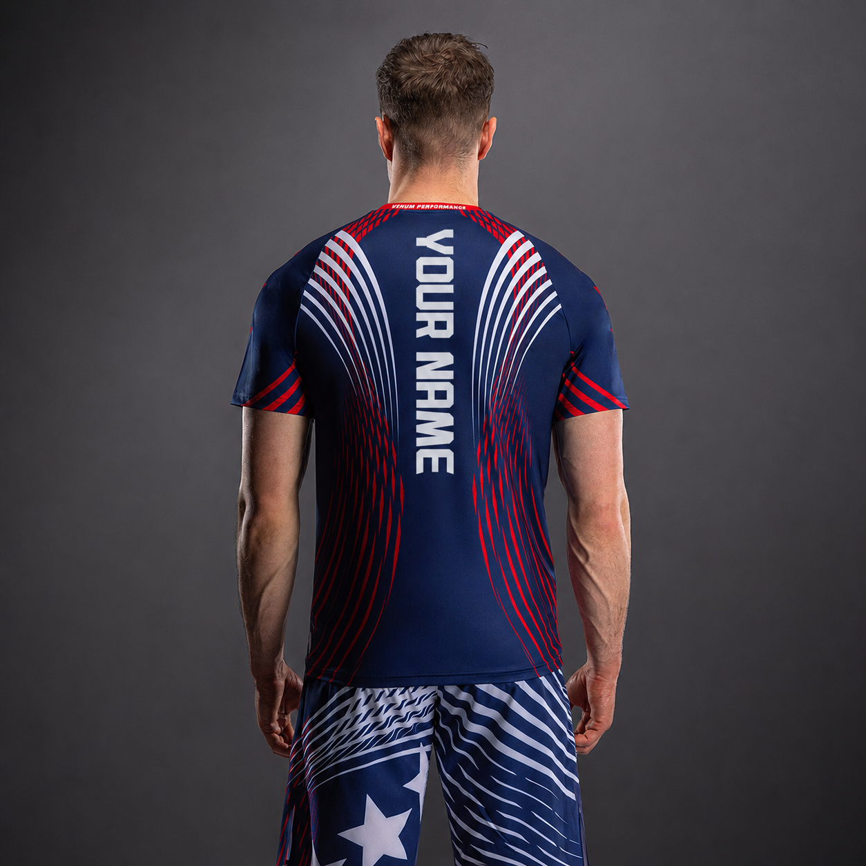 Men's Official UFC Freedom 250 by Venum Blue Personalized Authentic Fight Night Walkout Jersey