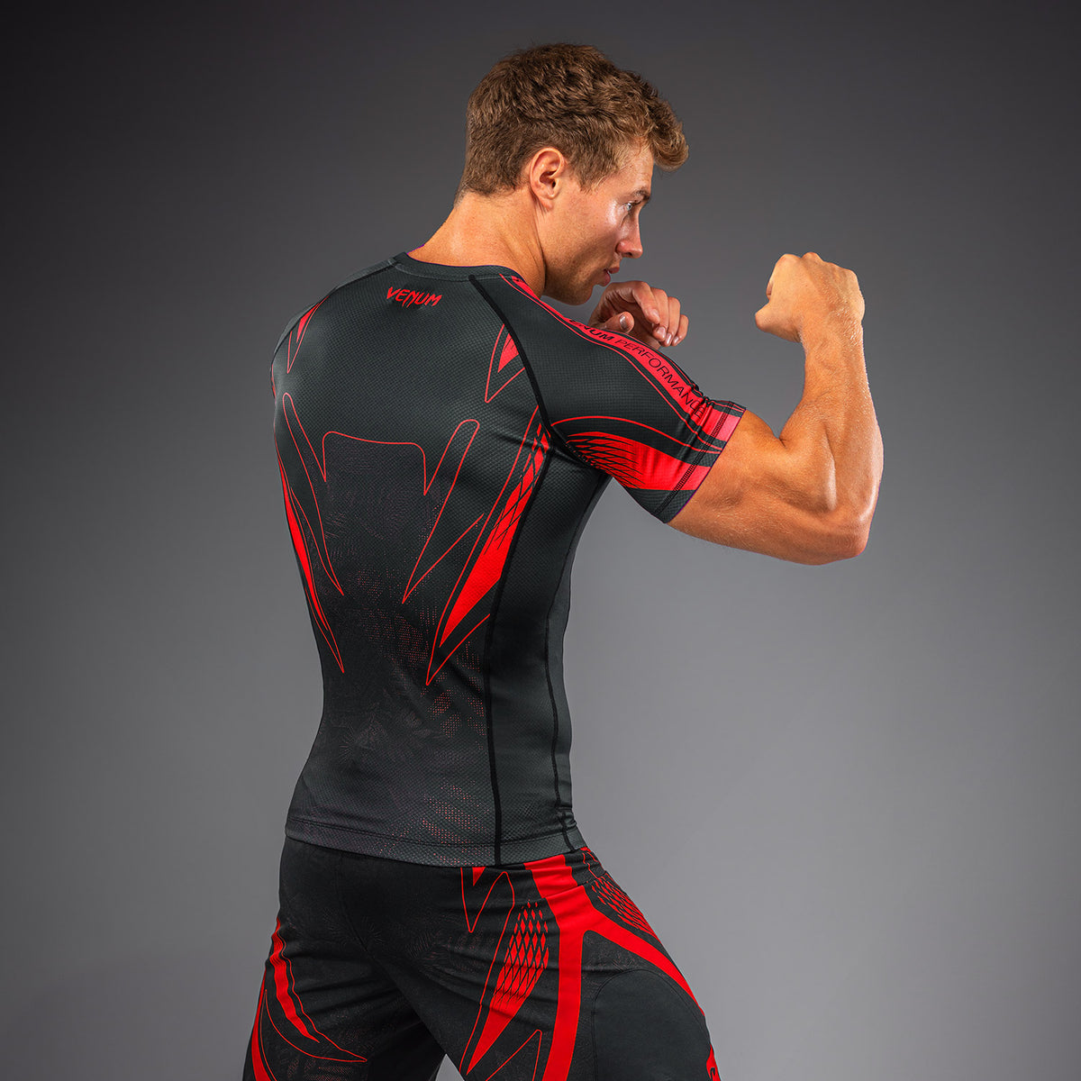 Venum Amazonia Reborn Short Sleeve Rashguard - Black/Red