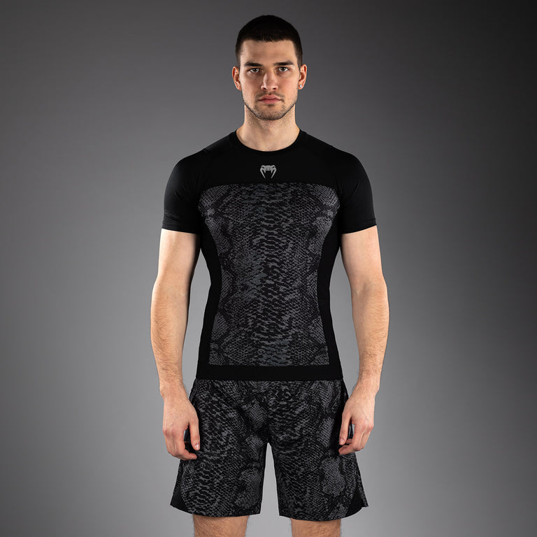 Venum G-Fit Scales Short Sleeve Rashguard - Black/ Charcoal Grey