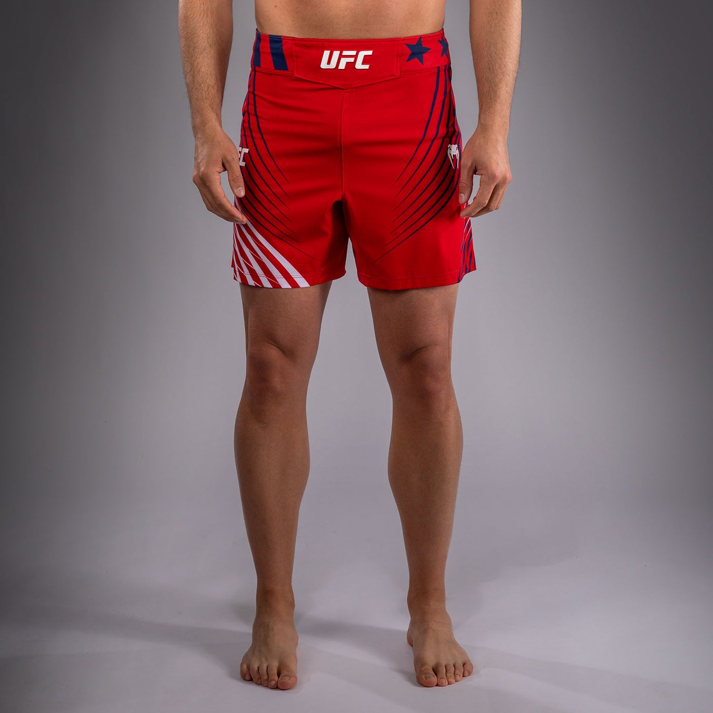 Men's Official UFC Freedom 250 by Venum Red Authentic Fight Night Short Fit Fight Short