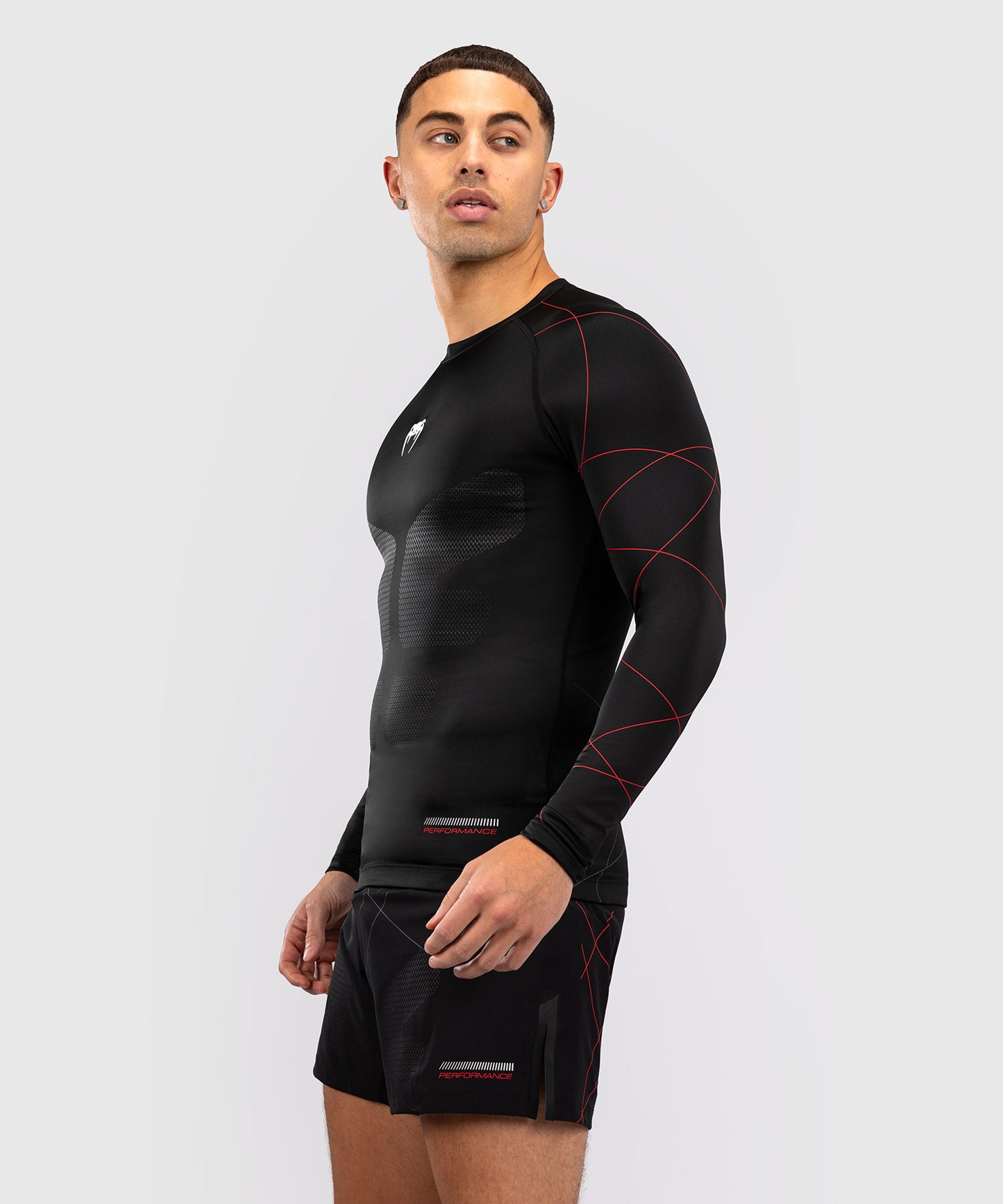 Venum Tactical XT Men's Long Sleeve Rashguard - Black/Fire Red