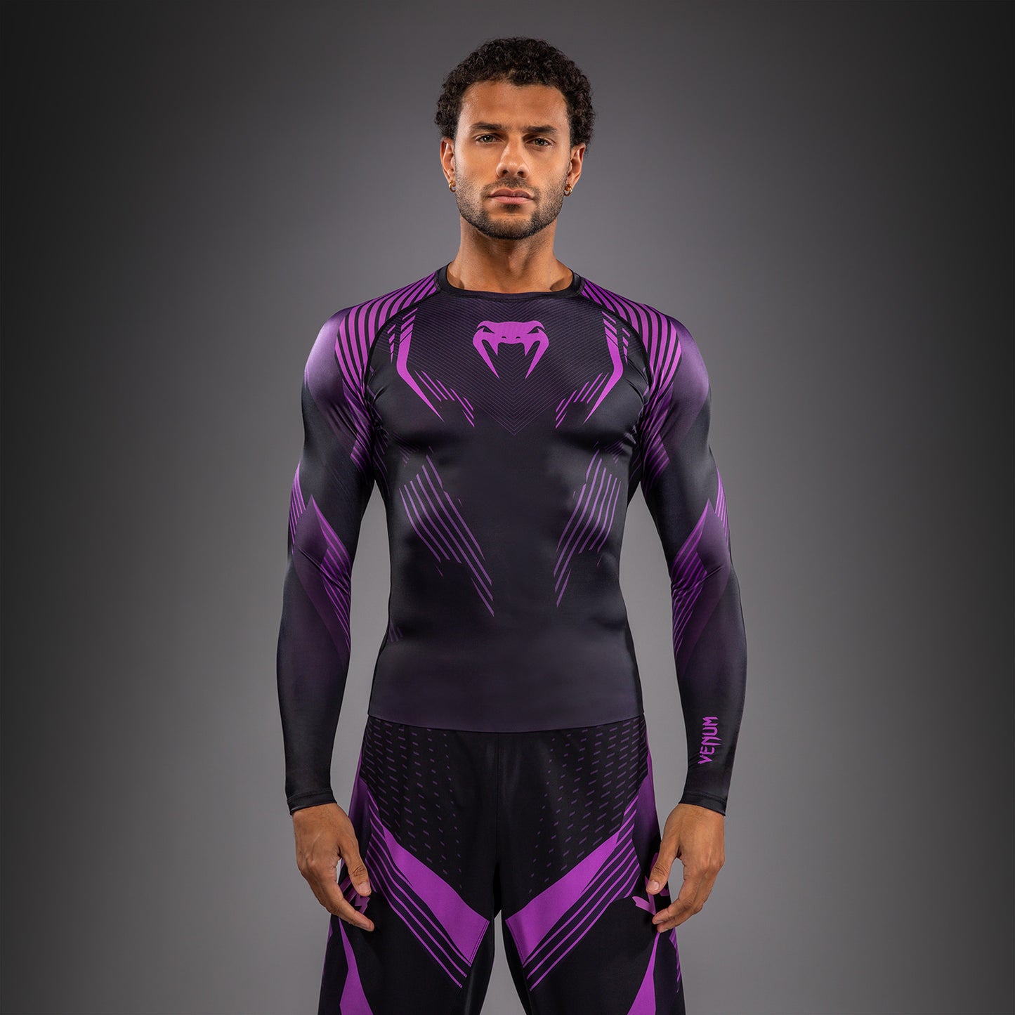 Venum No-Gi 6.0 Long Sleeve Rashguard - Black/Purple  product-type_Compression T-Shirts Venum