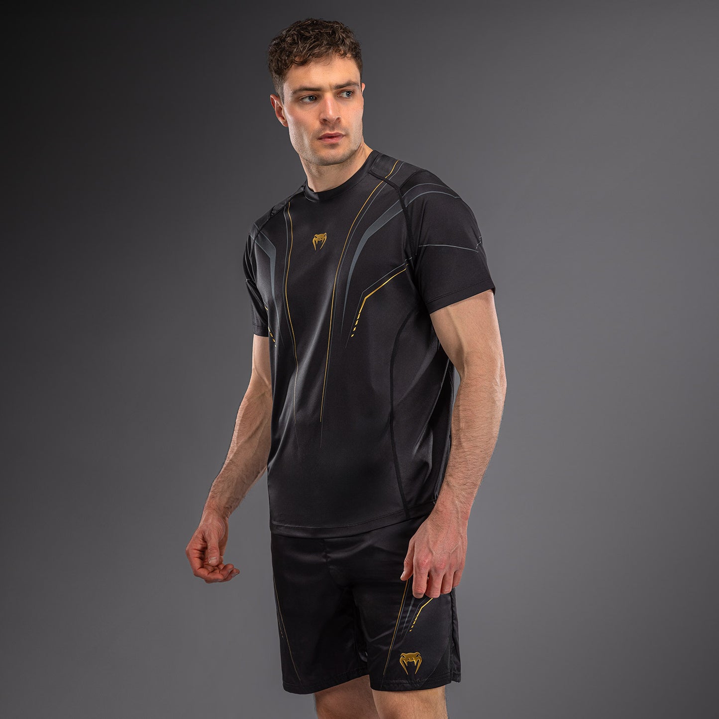 Venum Streamline Dry-Tech T-Shirt - Black/Gold  product-type_Dry Tech T-Shirts Venum