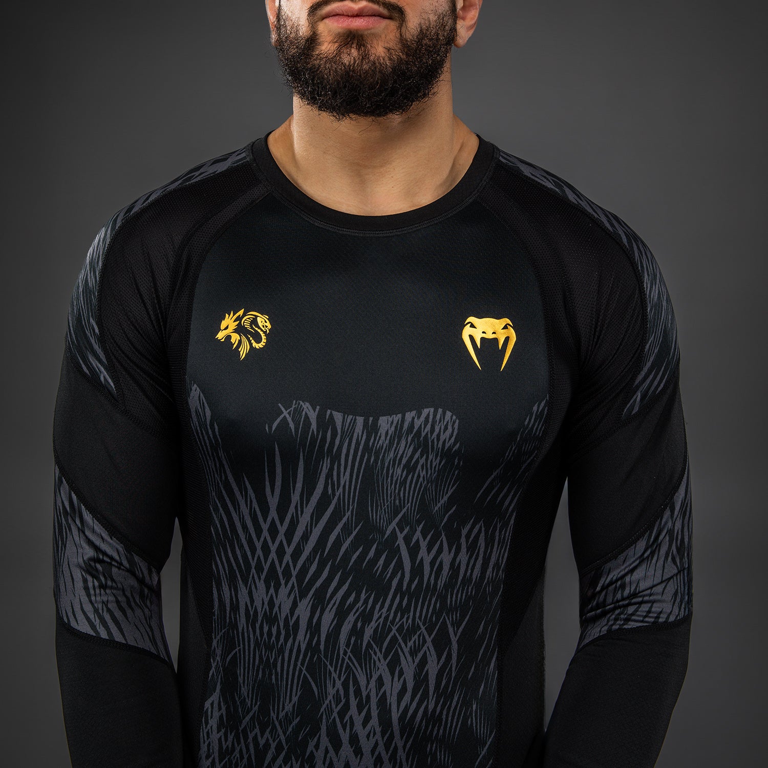 Venum x Chimaev Rashguards - Black/Grey - Venum