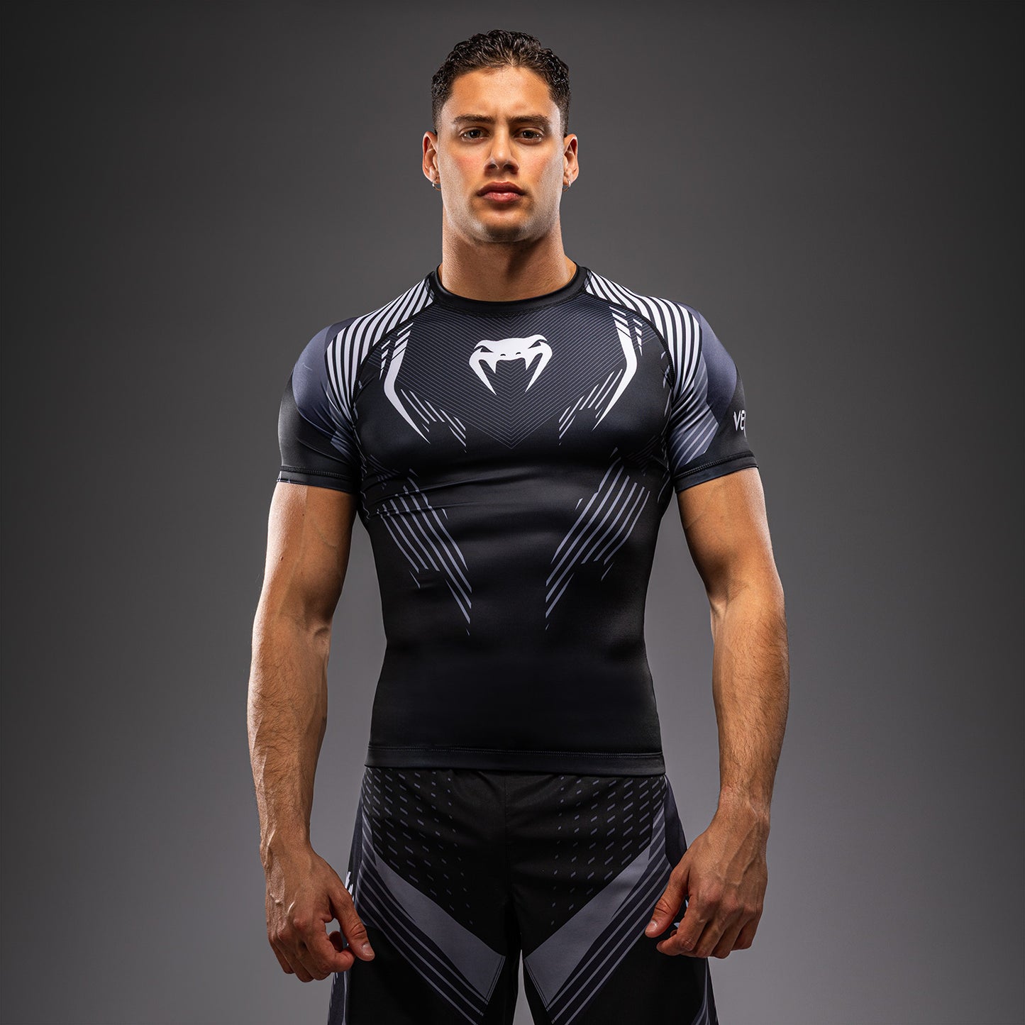 Venum No-Gi 6.0 Short Sleeve Rashguard - Black/White  product-type_Compression T-Shirts Venum