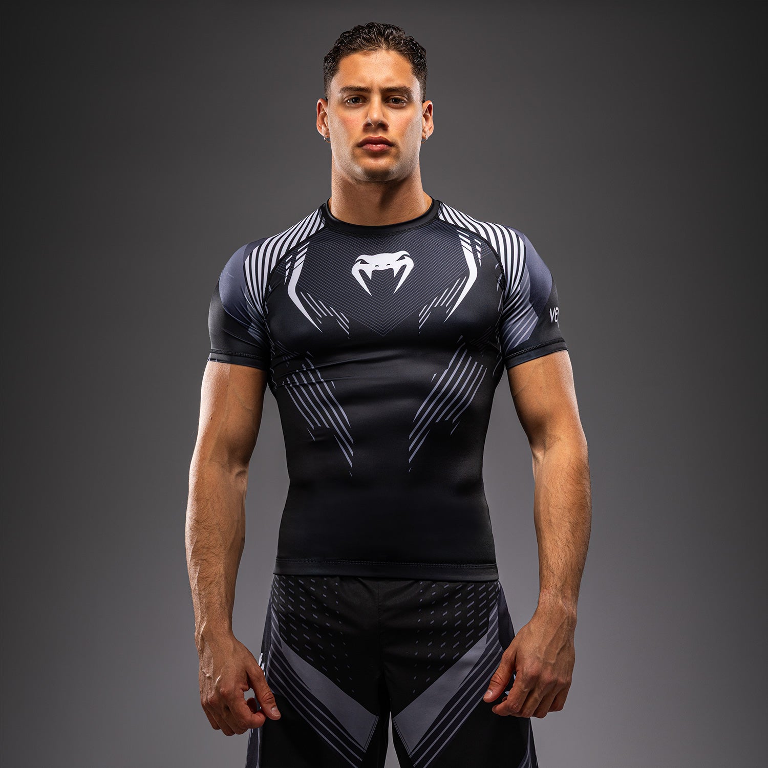 Venum No-Gi 6.0 Short Sleeve Rashguard - Black/White  product-type_Compression T-Shirts Venum