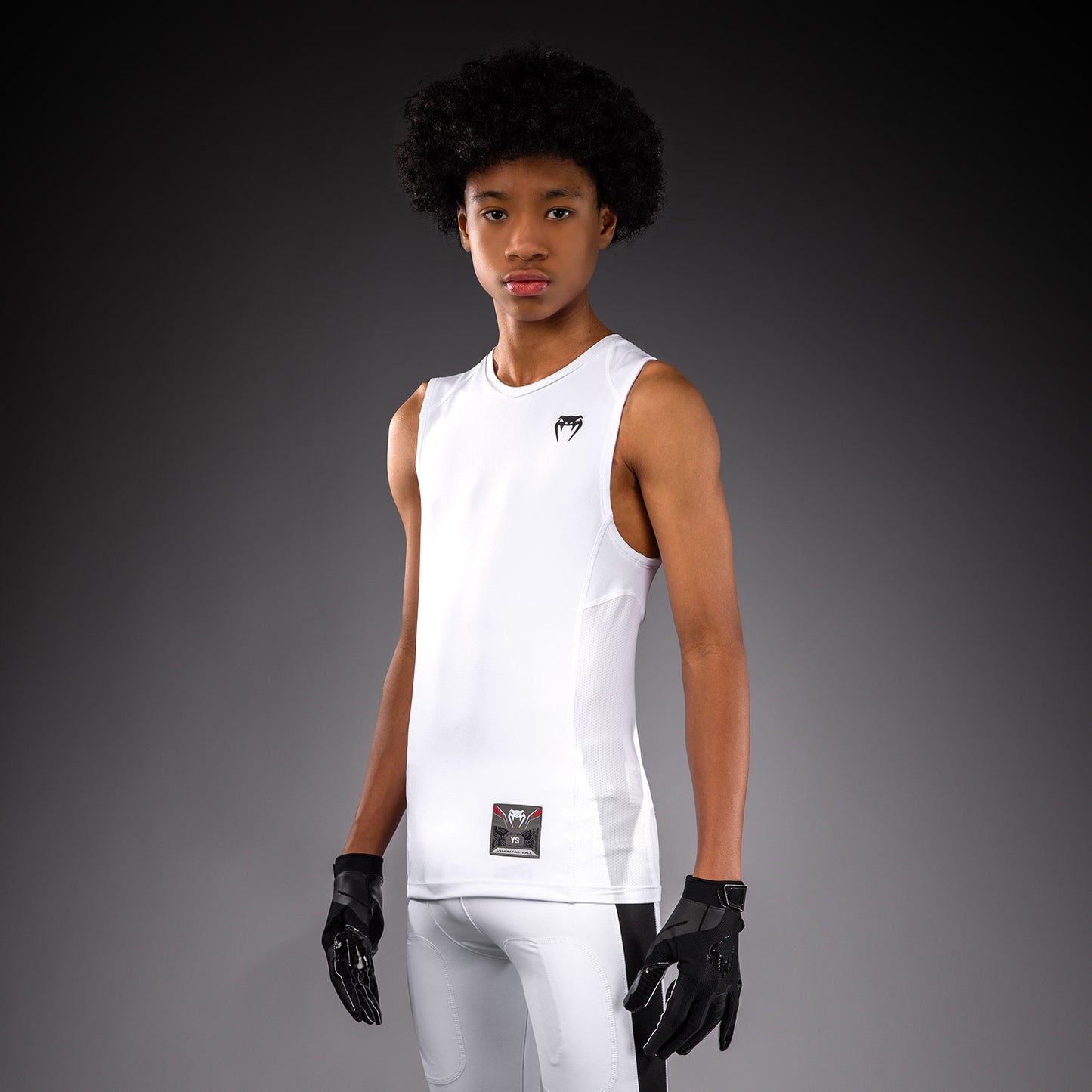 Venum Elite Kids Football Sleeveless Compression Jersey - White  product-type_Dry Tech T-Shirts Venum