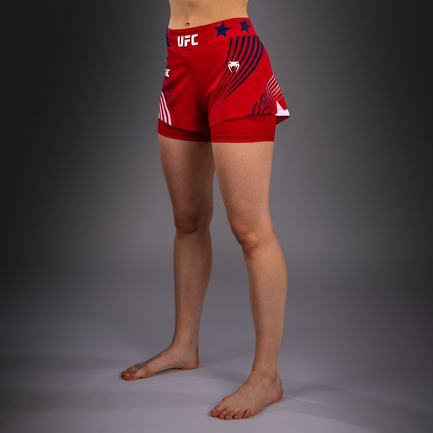 Women's Official UFC Freedom 250 by Venum Red Authentic Fight Night Fight Short  product-type_MMA Shorts Venum
