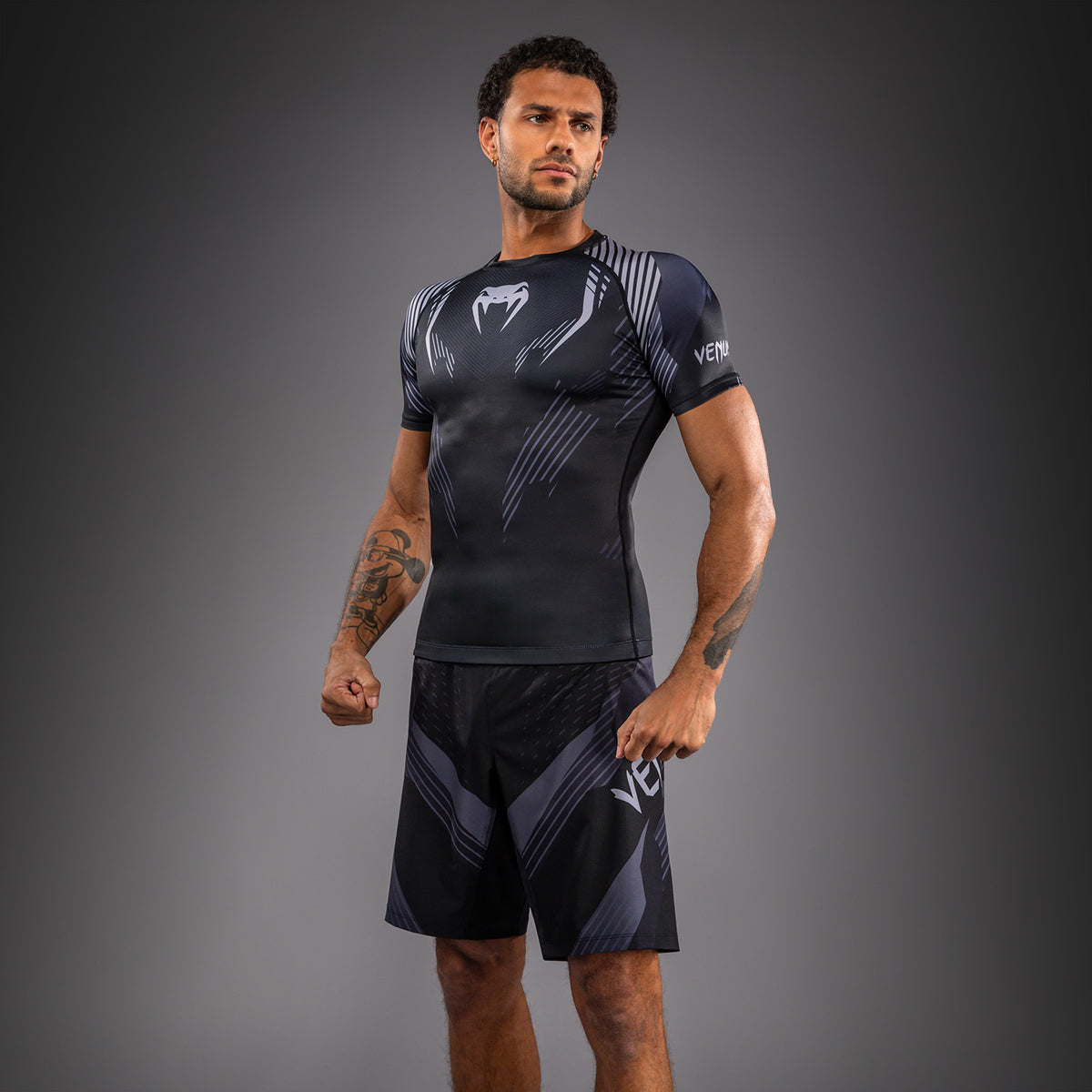Venum No-Gi 6.0 Short Sleeve Rashguard - Black/Grey  product-type_Compression T-Shirts Venum