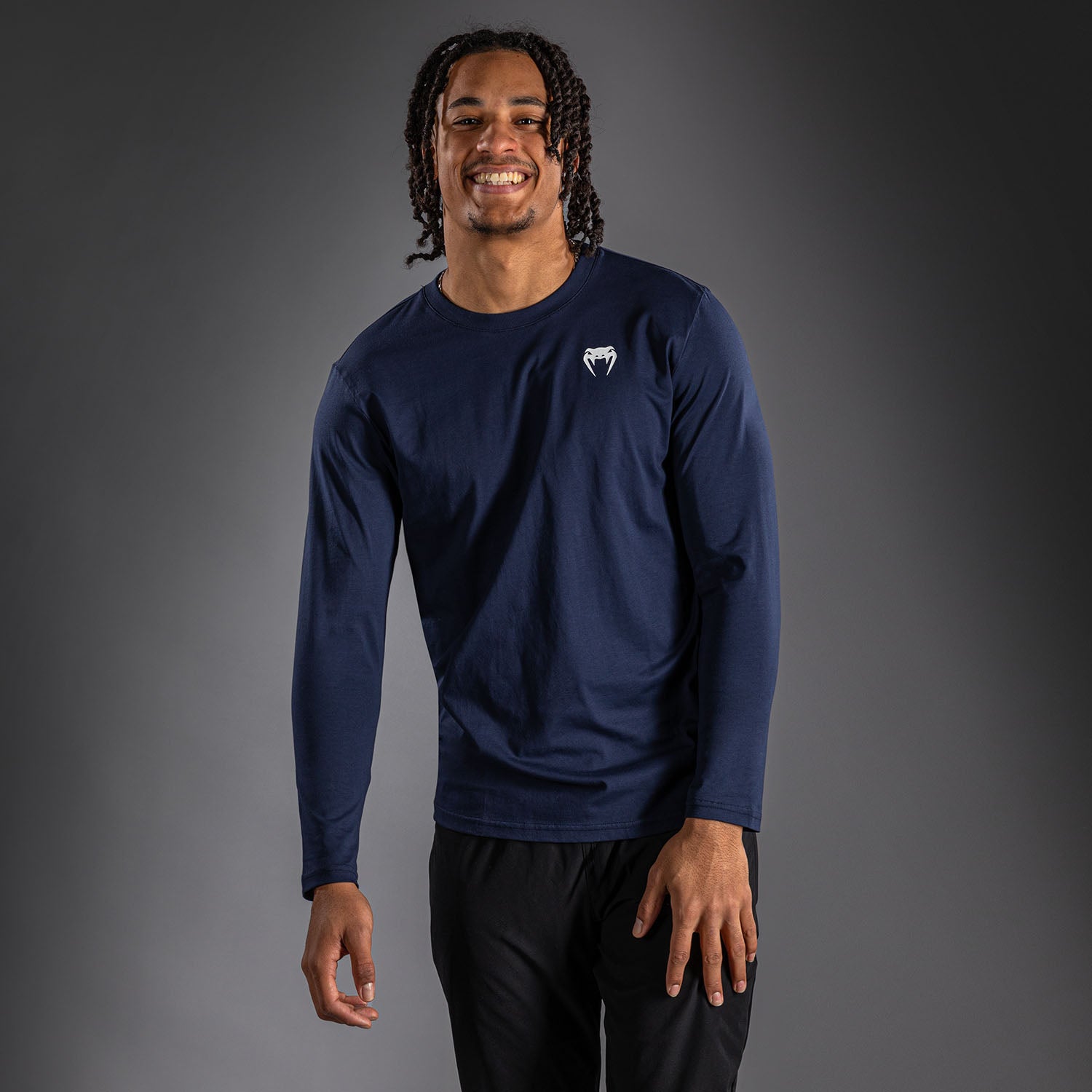 Venum Lineup Long Sleeve T-Shirt Navy - Blue/White  product-type_T-Shirts Venum