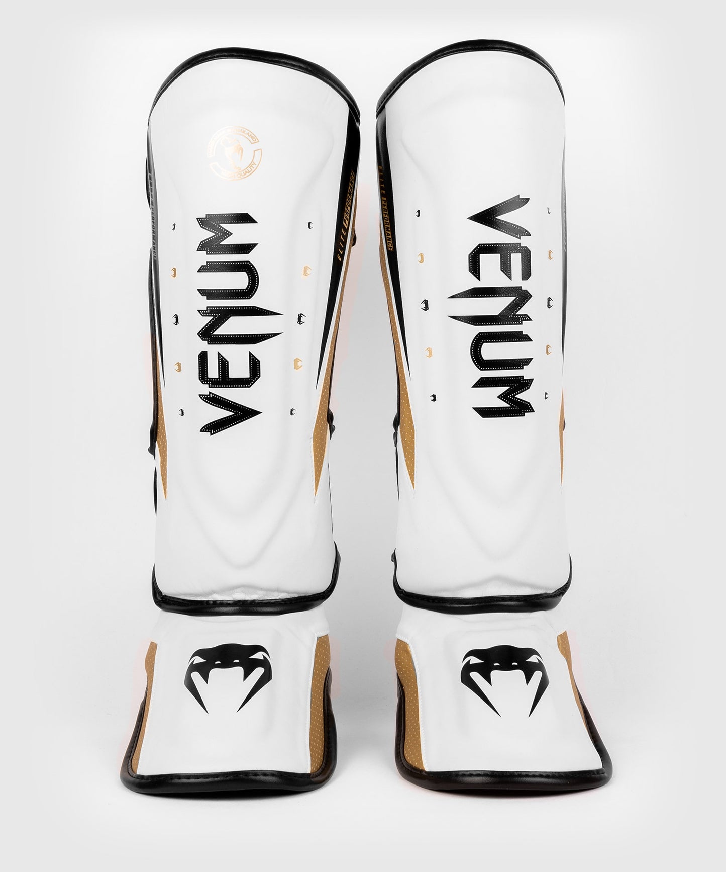 Venum Elite Evo Shinguards - White/Gold